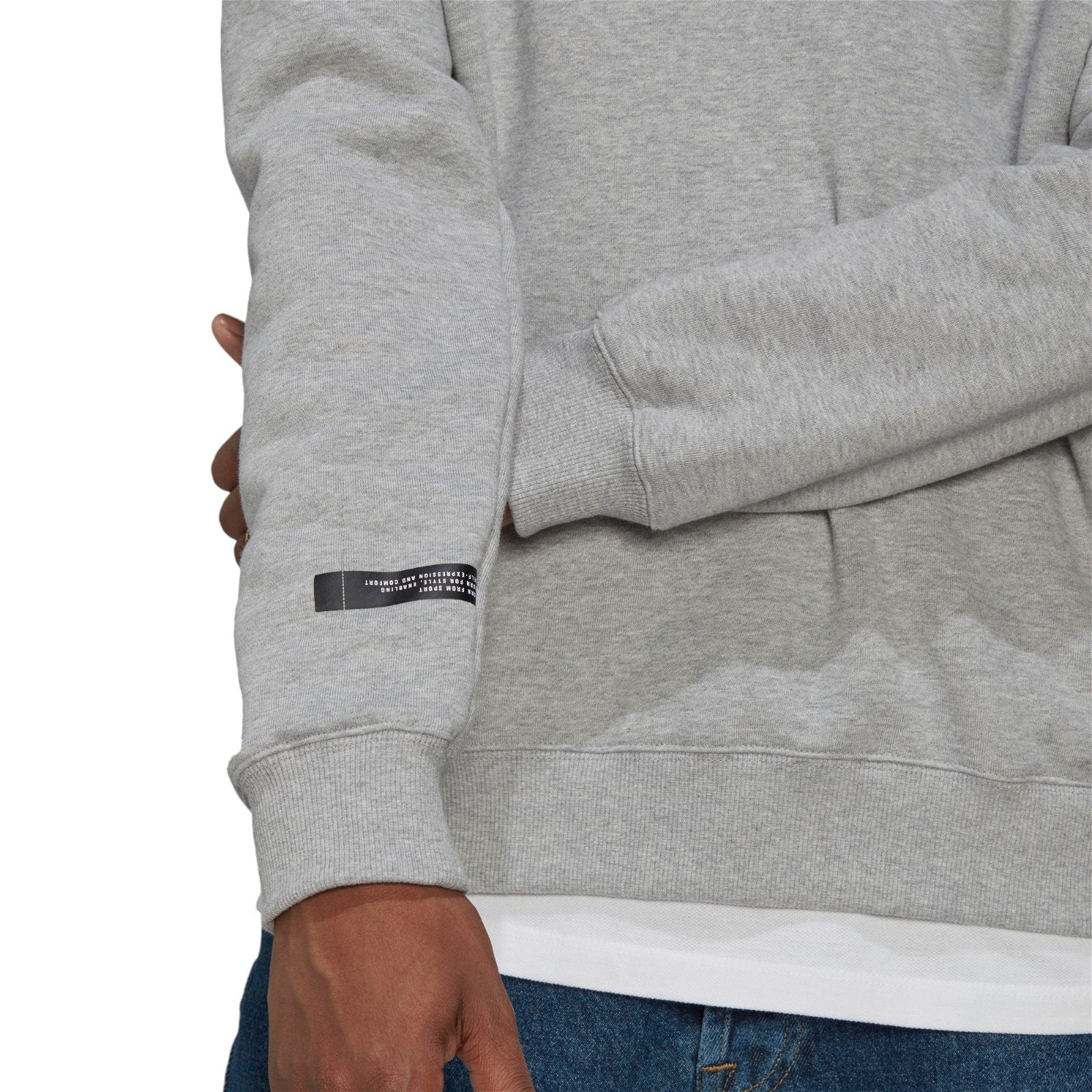 adidas 1/4 Zip Fleece Sweatshirt - Medium Grey Heather - Image 6