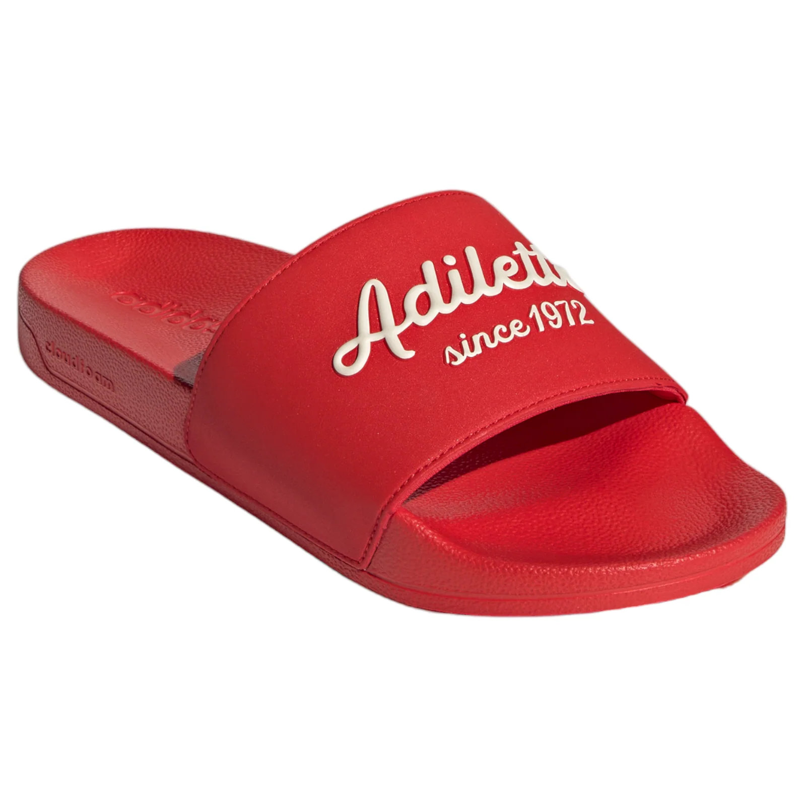 adidas Adilette Shower Slides - Vivid Red / Wonder White - Image 2