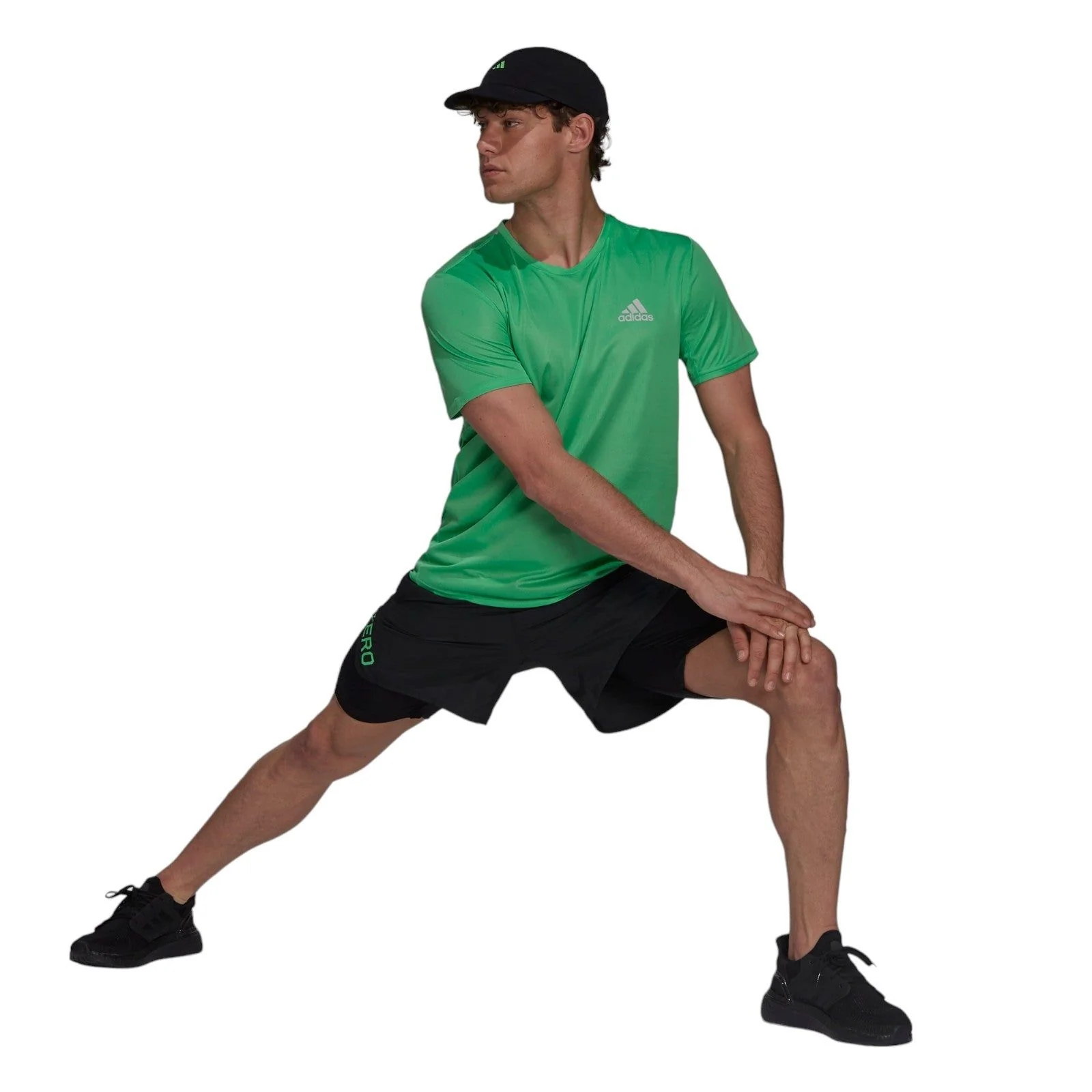 adidas adizero AEROREADY 2in1 Shorts - Black / Semi Screaming Green - Image 6