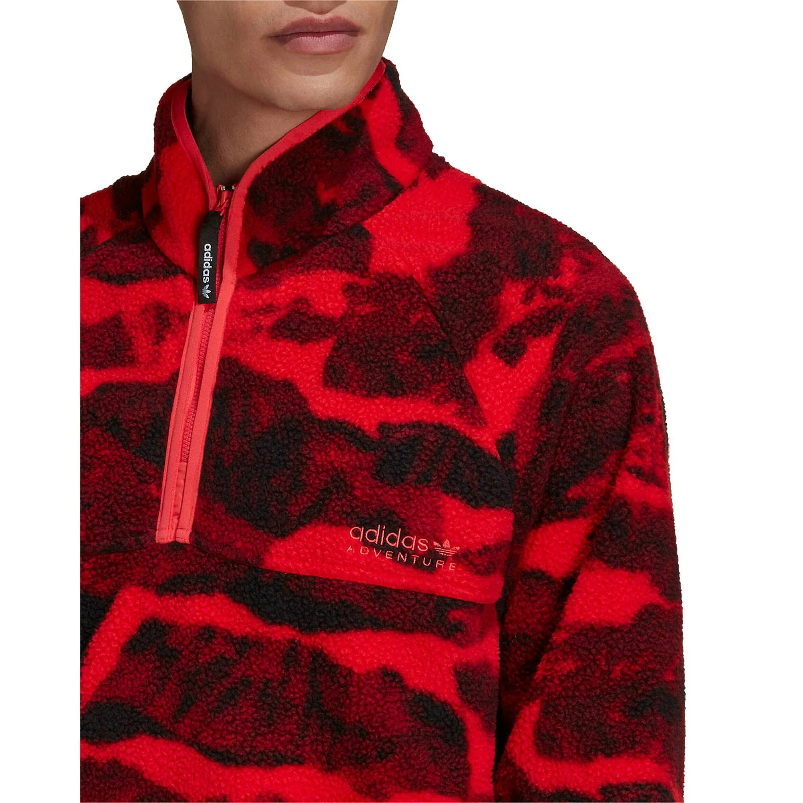 adidas Adventure Polar Fleece Allover Print Half-Zip Sweatshirt - Pink - Image 3