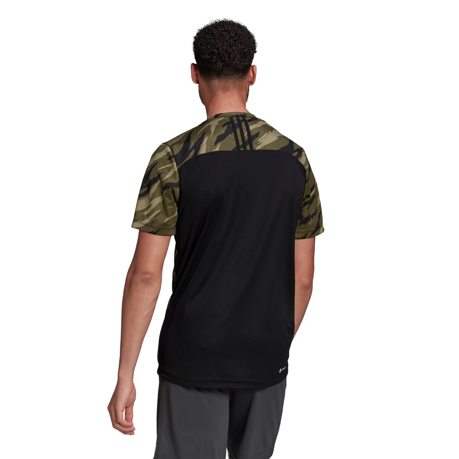 adidas AEROREADY Feelstrong Camo Sport Tee - Green - Image 3