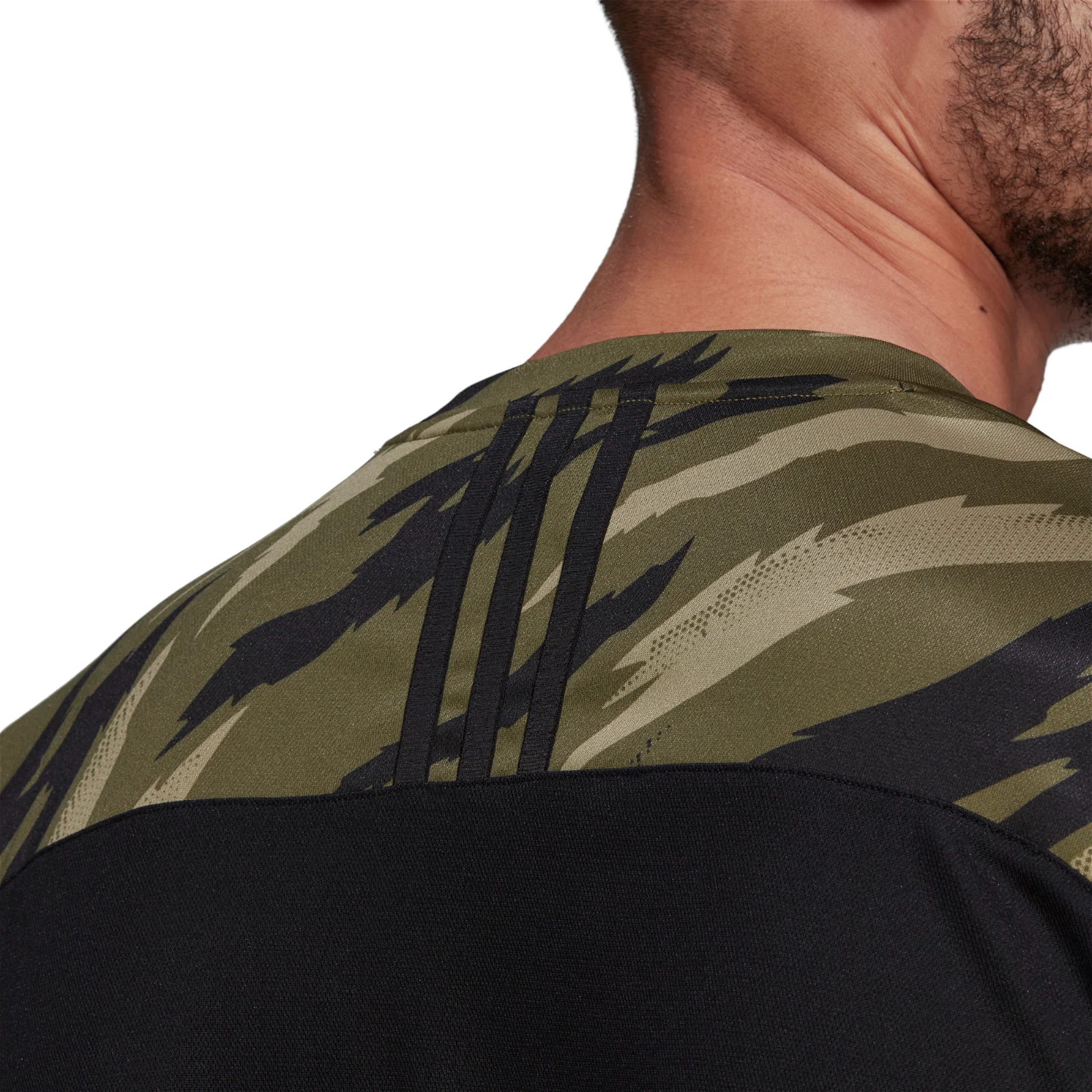 adidas AEROREADY Feelstrong Camo Sport Tee - Green - Image 6