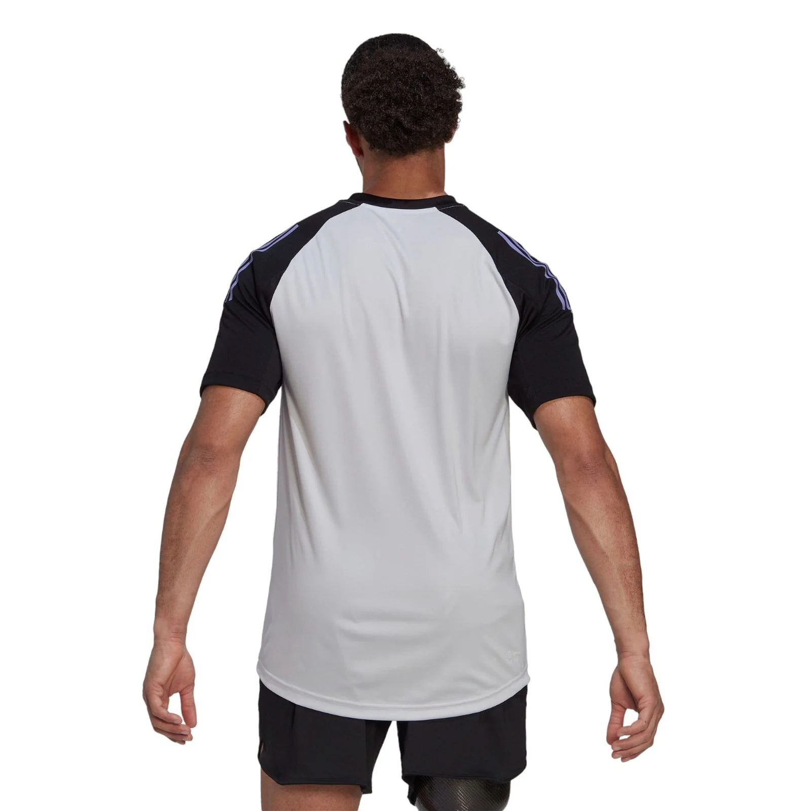 adidas AEROREADY Retro Training Tee - Dash Grey / Black - Image 4