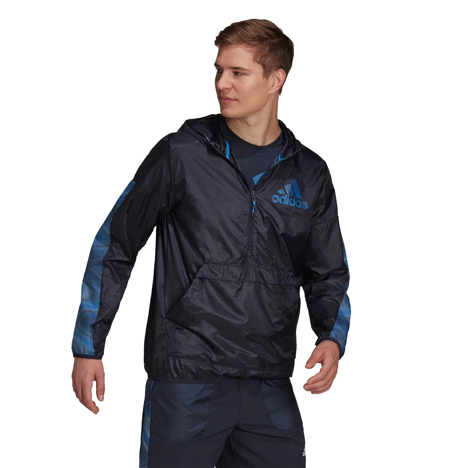 adidas AEROREADY Seasonals Sport Windbreaker - Legend Ink Navy - Image 5