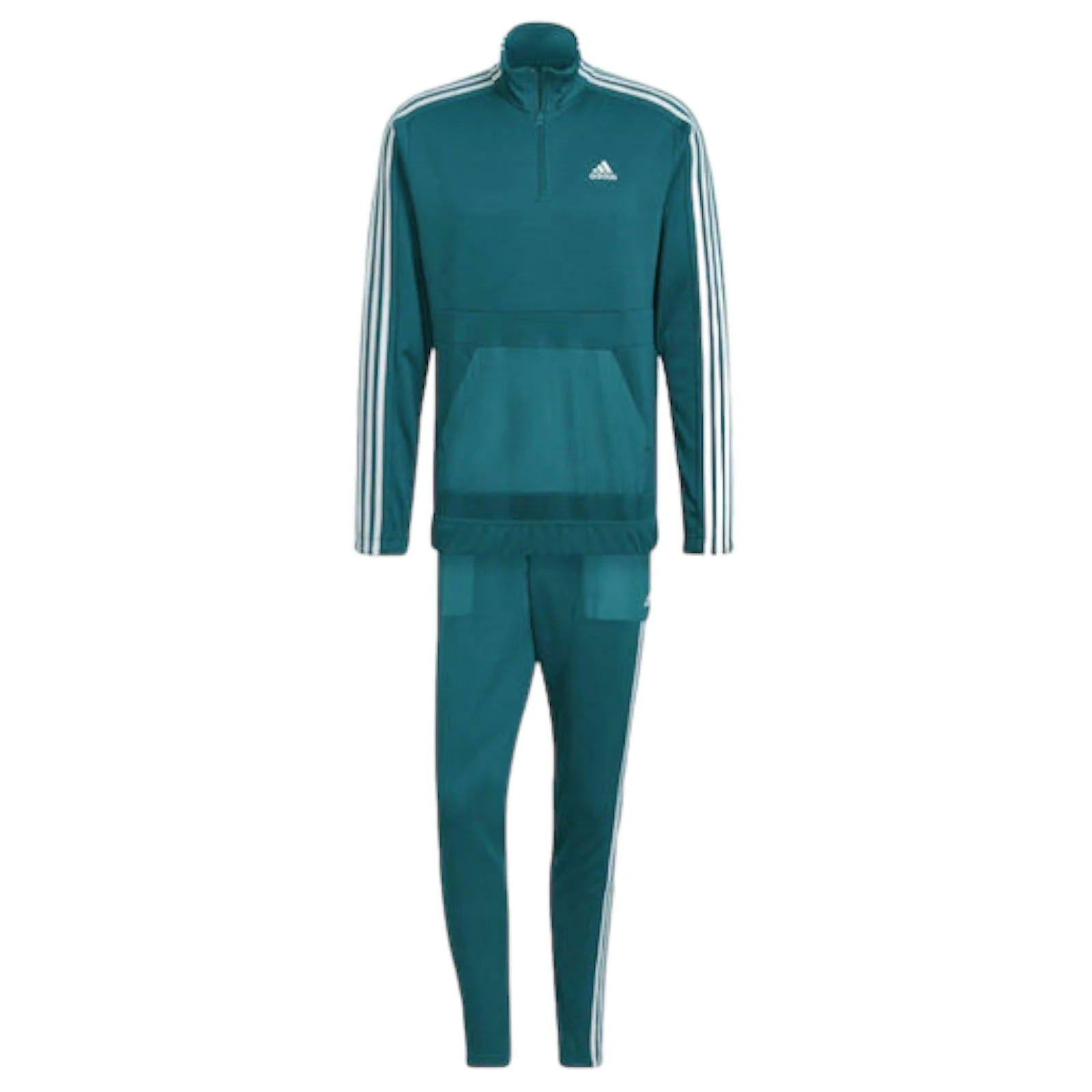 adidas AEROREADY Tricot Quarter-Zip Track Suit - Teal Green - Image 3