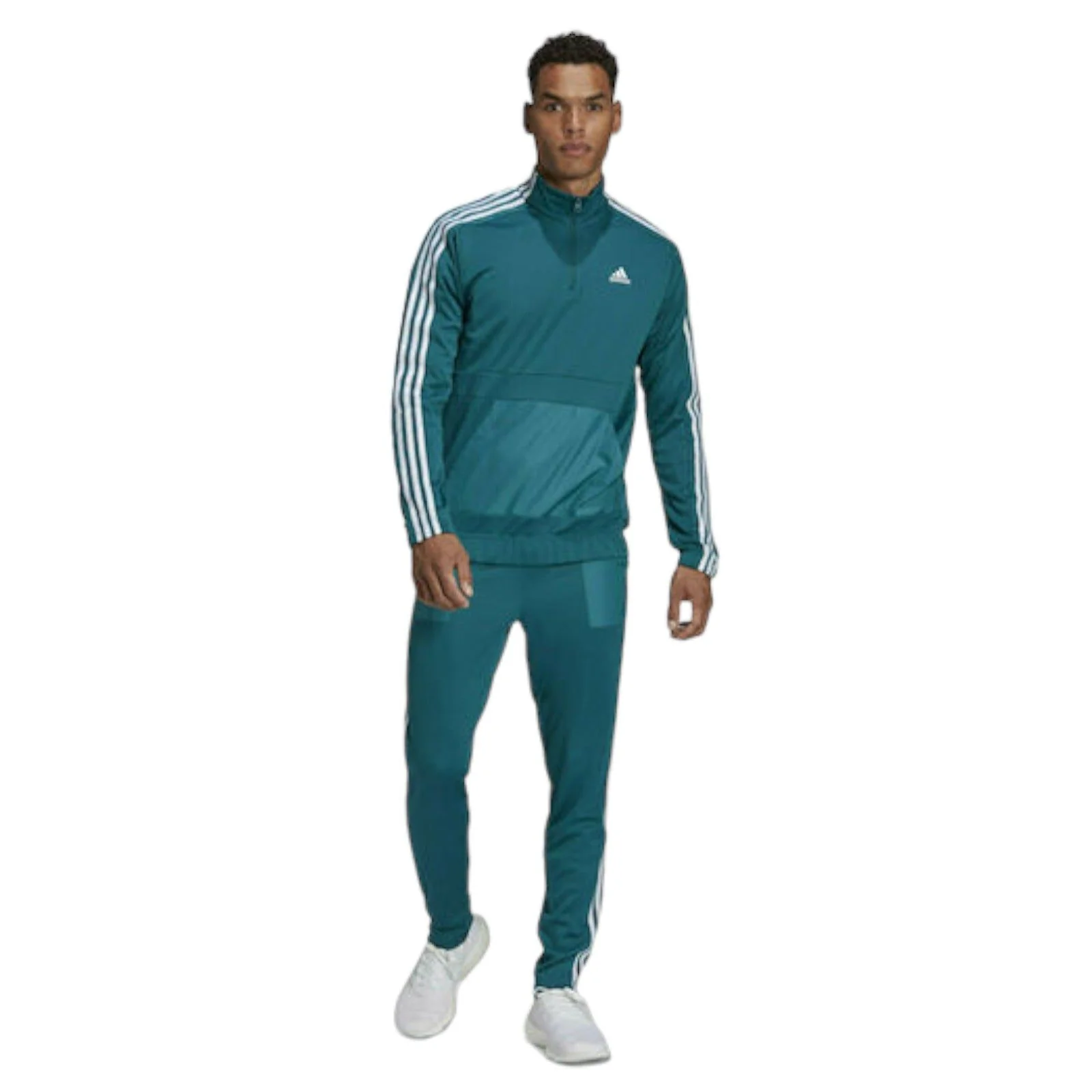 adidas AEROREADY Tricot Quarter-Zip Track Suit - Teal Green - Image 4