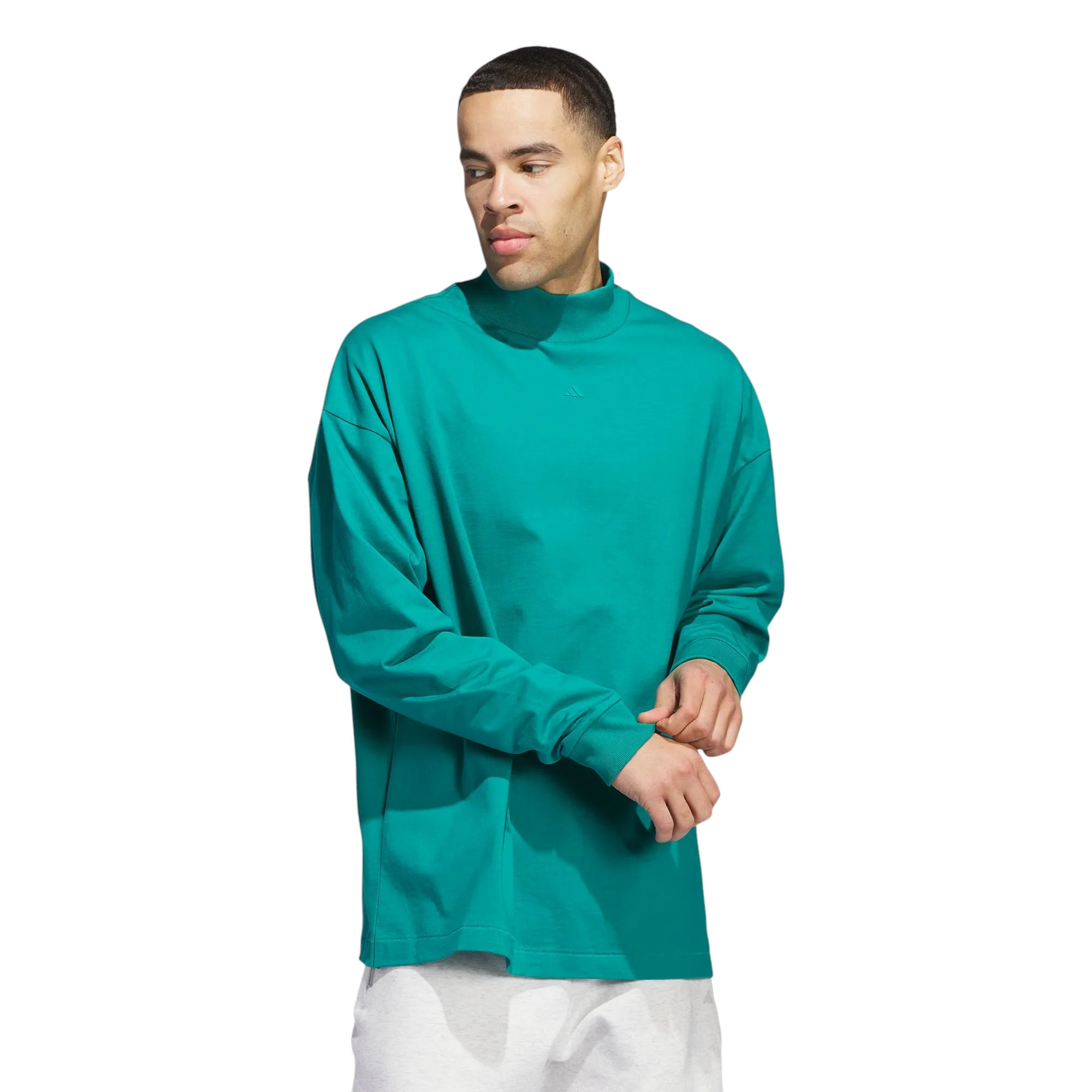 adidas Basketball Long Sleeve Top - Green - Image 2