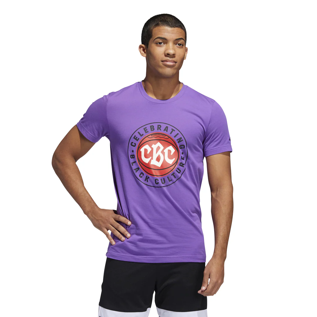 adidas Basketball Graphic T Shirt - Purple - Image 3