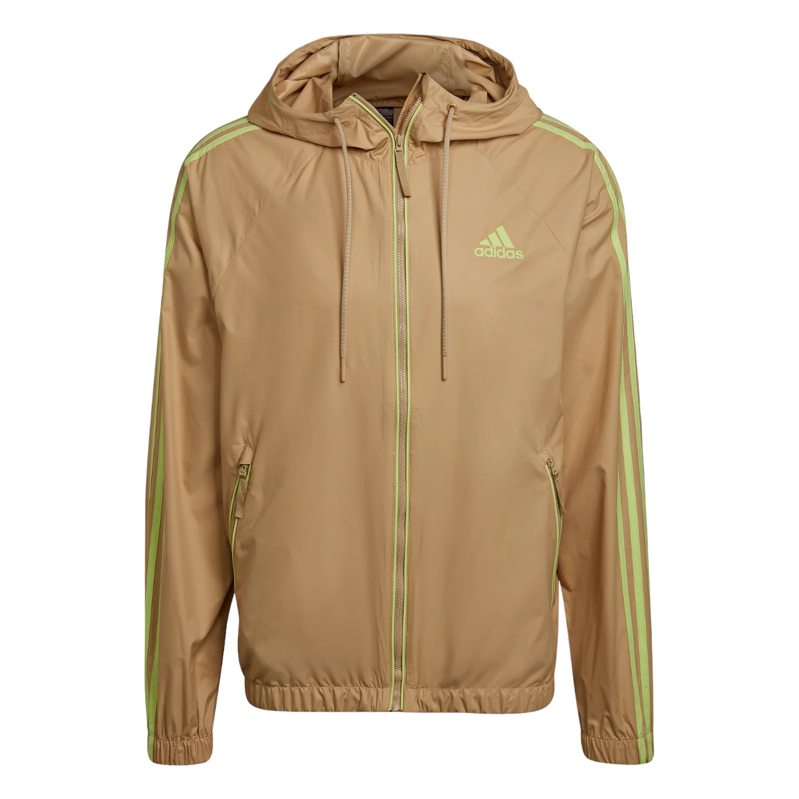 adidas BSC 3-Stripes Wind Jacket - Beige Tone / Pulse Lime