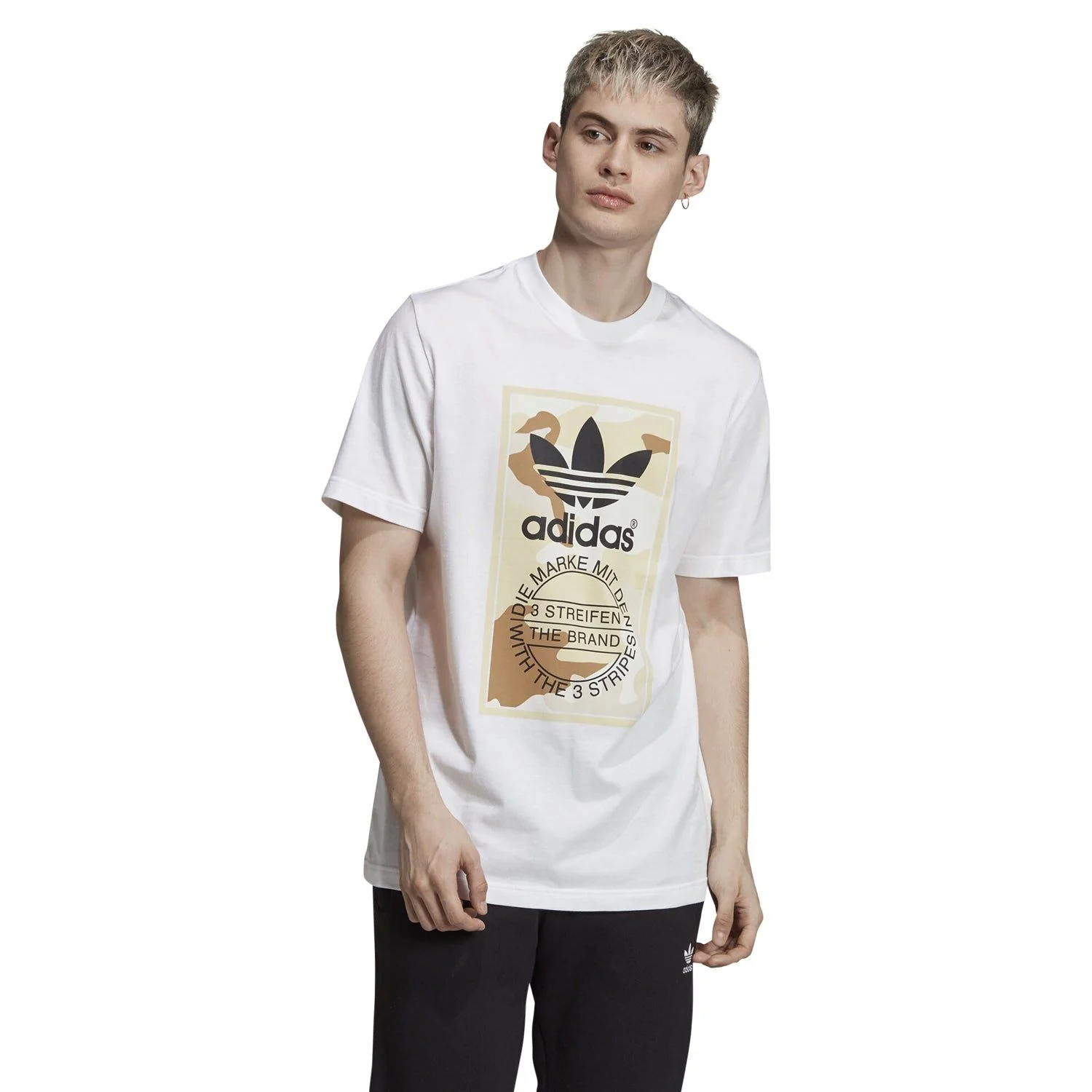 adidas Camouflage Tongue Label T-Shirt - White - Image 3