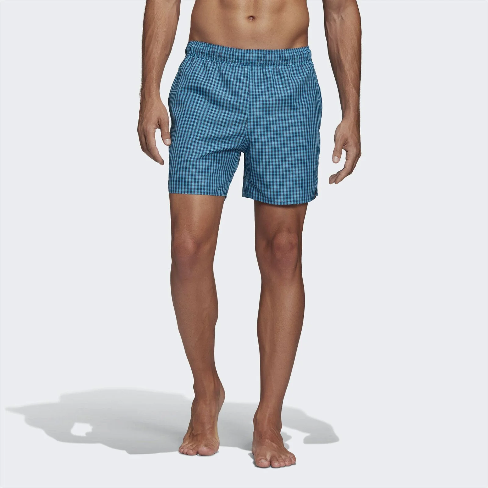 adidas Check CLX Swim Shorts - Shock Cyan Blue - Image 3