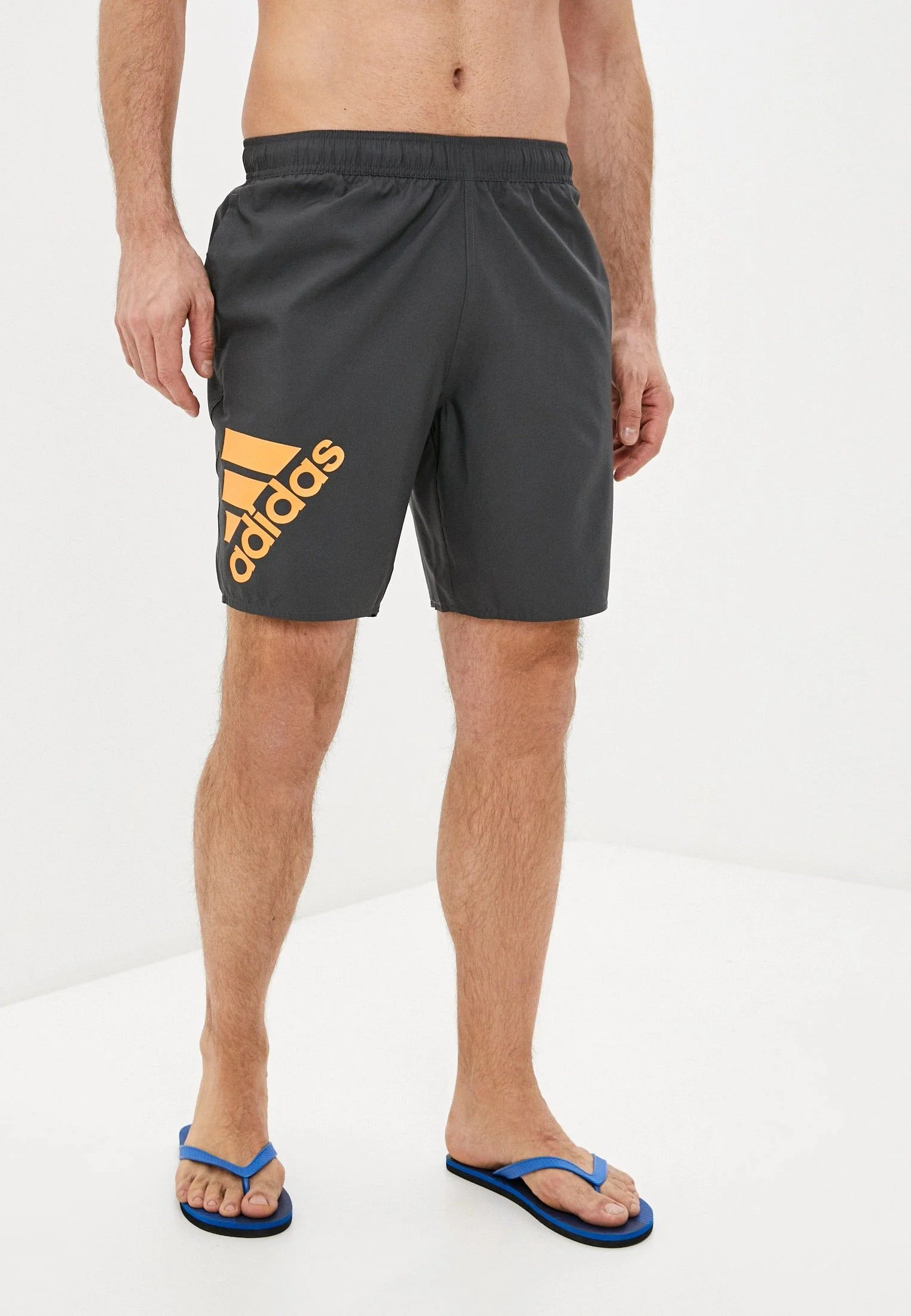 adidas Classic-Length Logo Swim Shorts - Black - Image 4