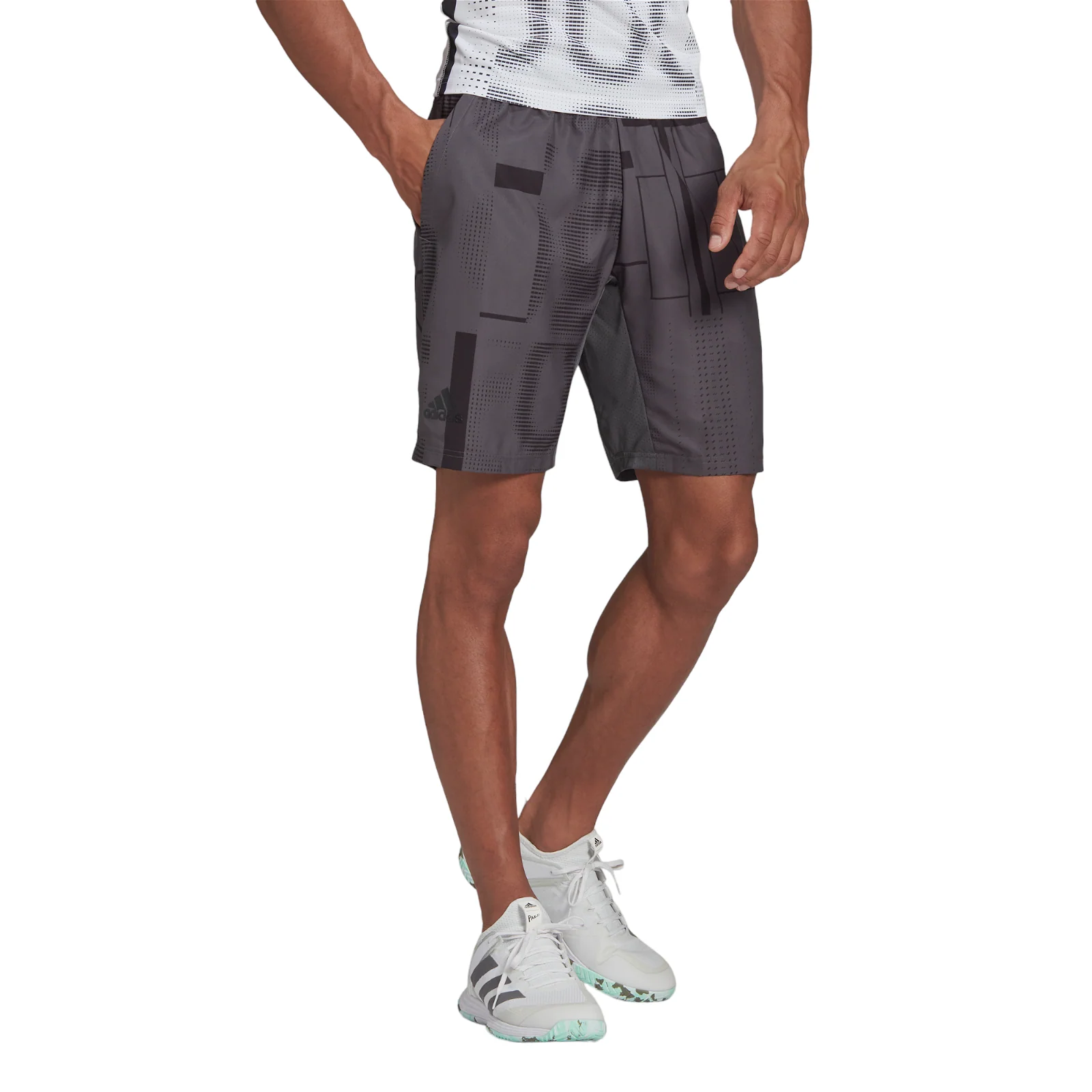 adidas Club Graphic Tennis Shorts - Grey - Image 2