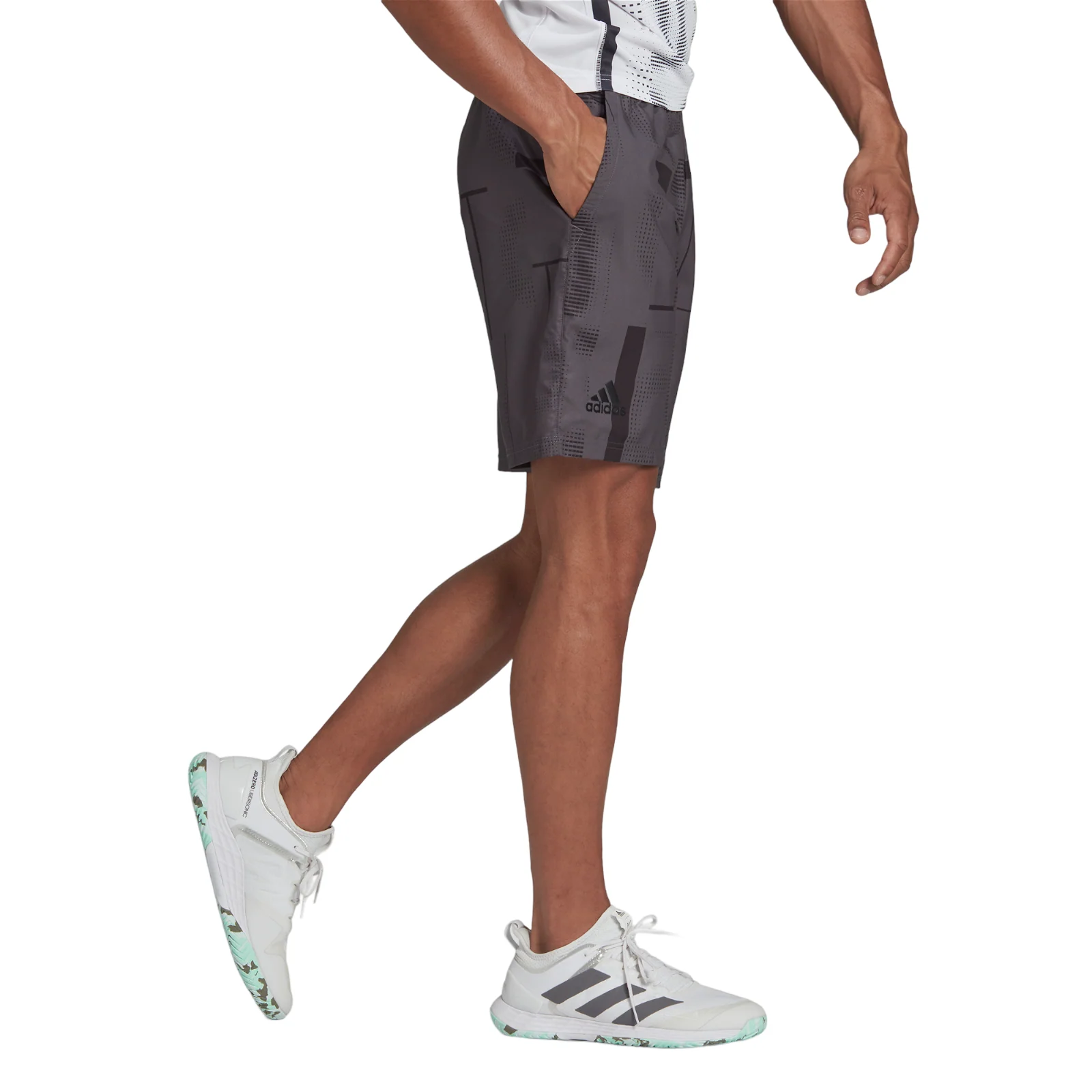 adidas Club Graphic Tennis Shorts - Grey - Image 4