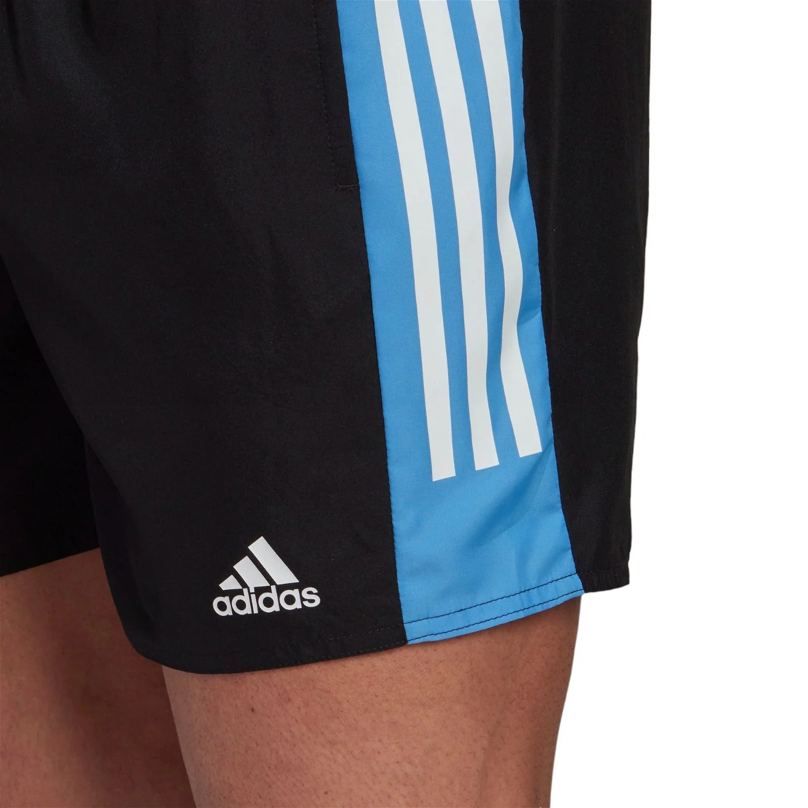 adidas Colorblock 3S Swim Shorts - Black / Blue - Image 6