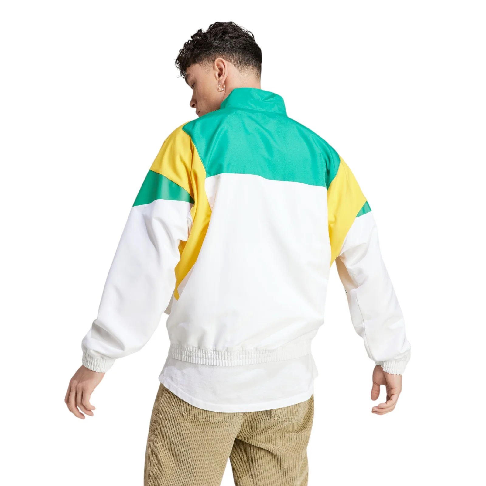 adidas Colourblock Track Top Jacket - White / Court Green - Image 3