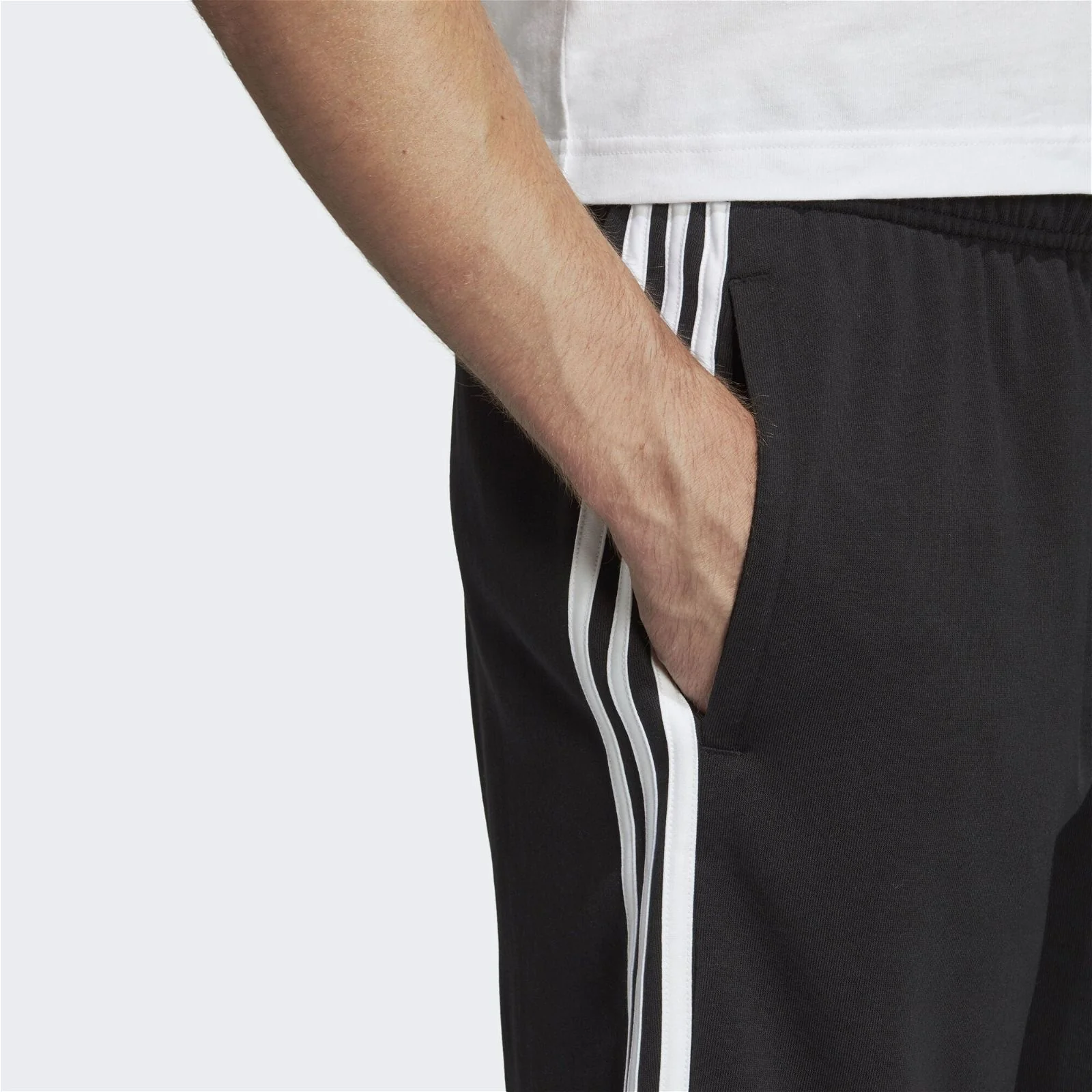 adidas Essentials 3-Stripes French Terry Shorts - Black - Image 4