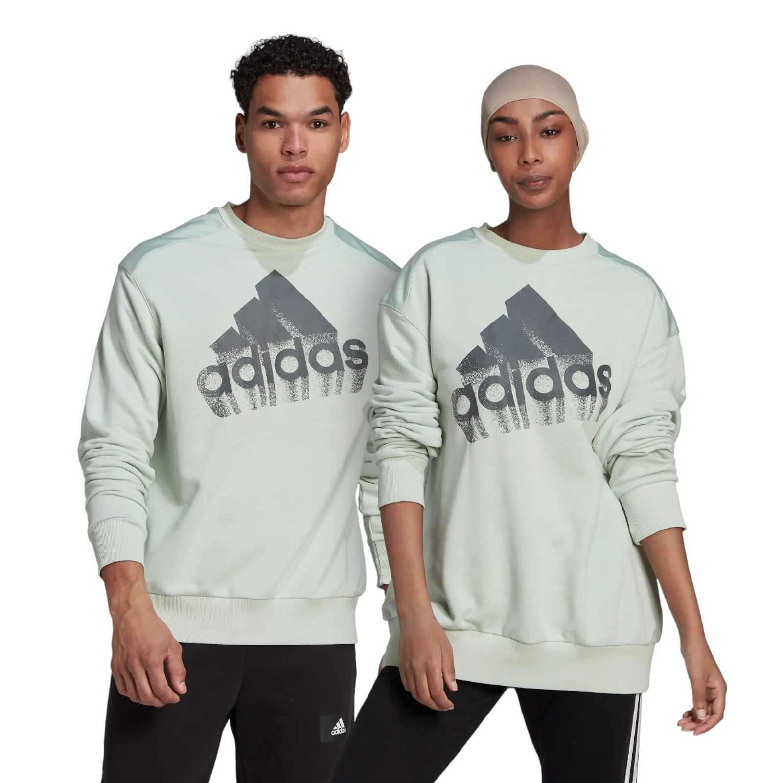 adidas Essentials Brand Love French Terry Sweatshirt - Green - Image 2