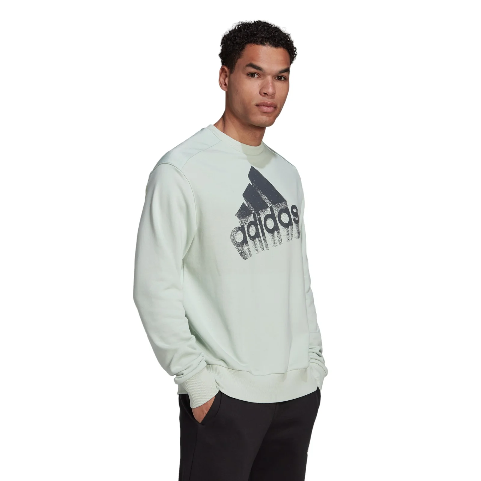 adidas Essentials Brand Love French Terry Sweatshirt - Green - Image 4