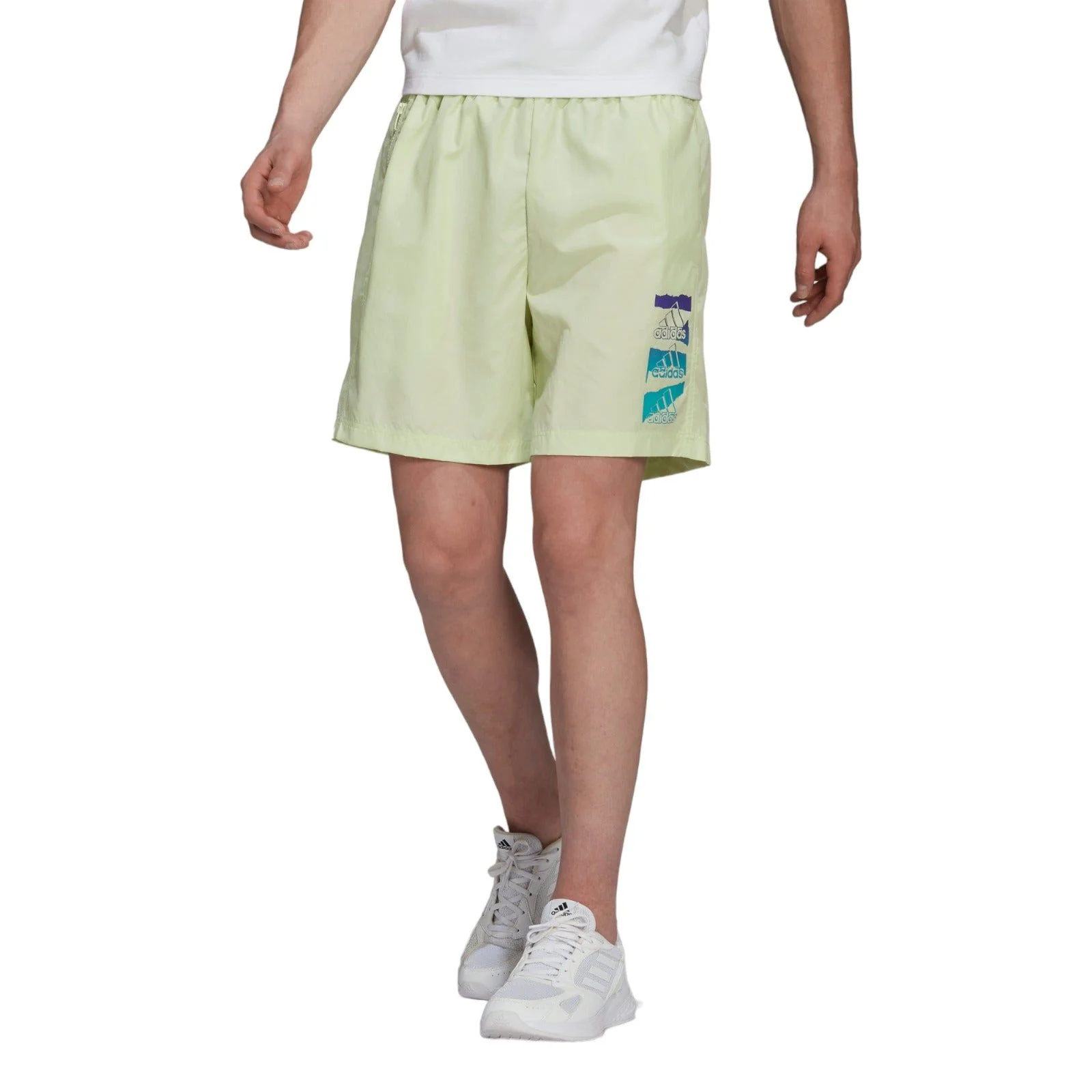 adidas Essentials BrandLove Chelsea Woven Shorts - Green - Image 2