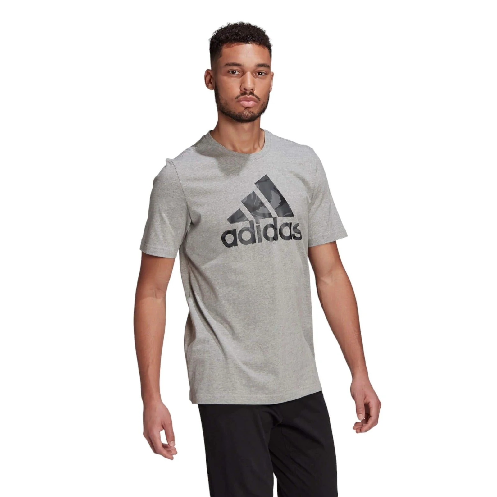 adidas Essentials Camouflage Print T-Shirt - Grey - Image 2
