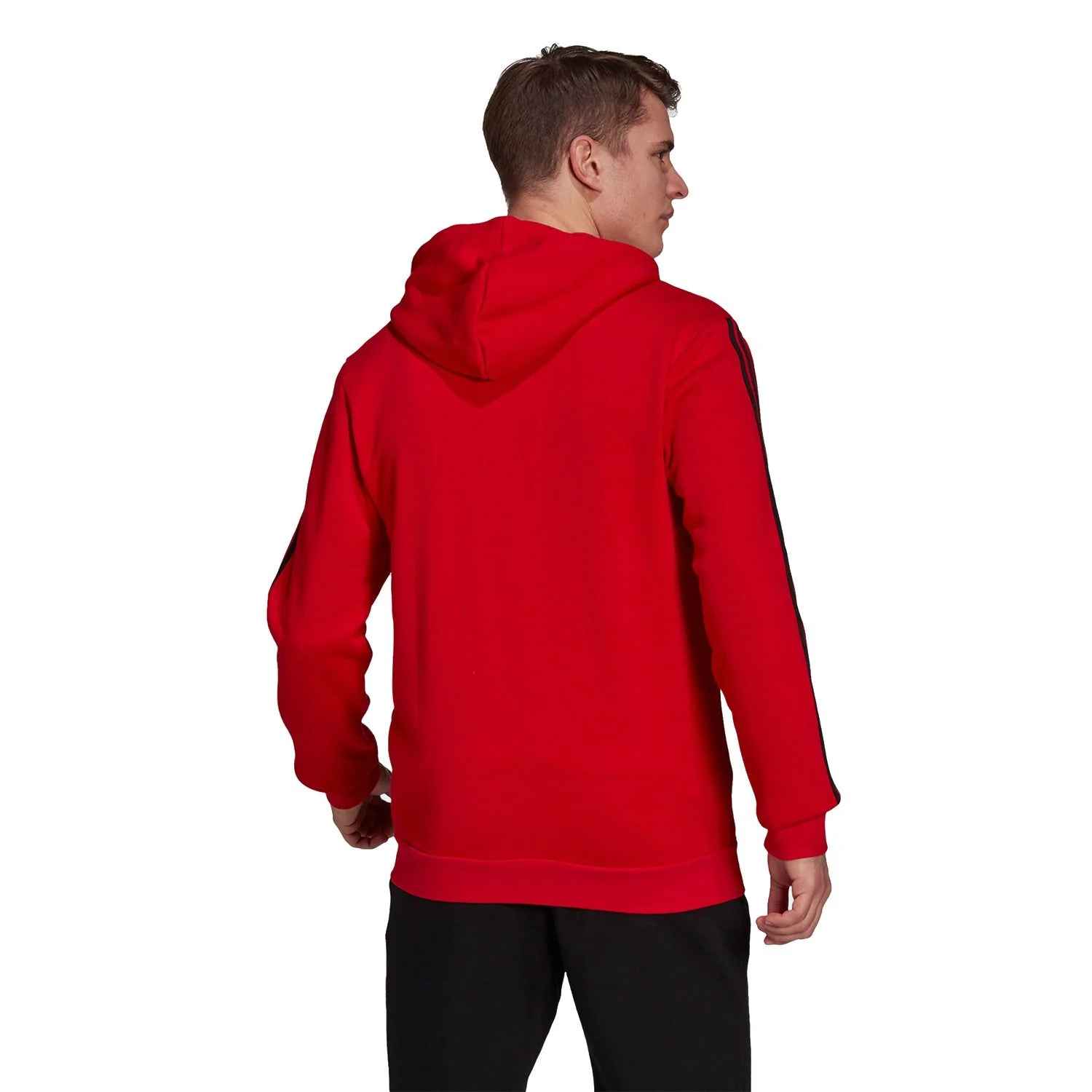 adidas Essentials Colorblock Logo Hoodie - Red - Image 3