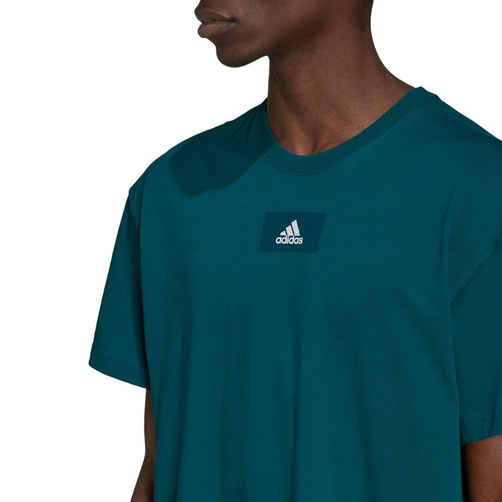 adidas Essentials FeelVivid Drop Shoulder T-Shirt - Linen Green / Green Oxide - Image 2