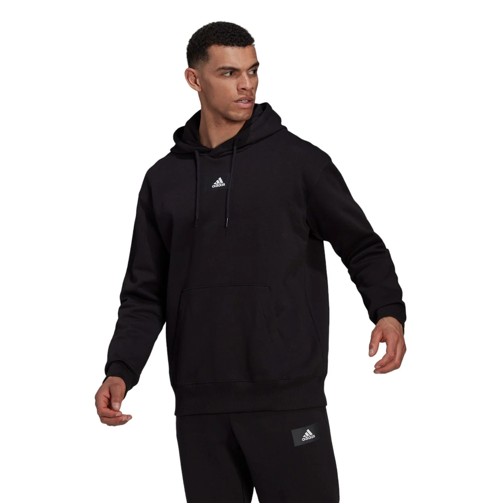 adidas Essentials Feelvivid Mens Overhead Hoodie - Black - Image 2