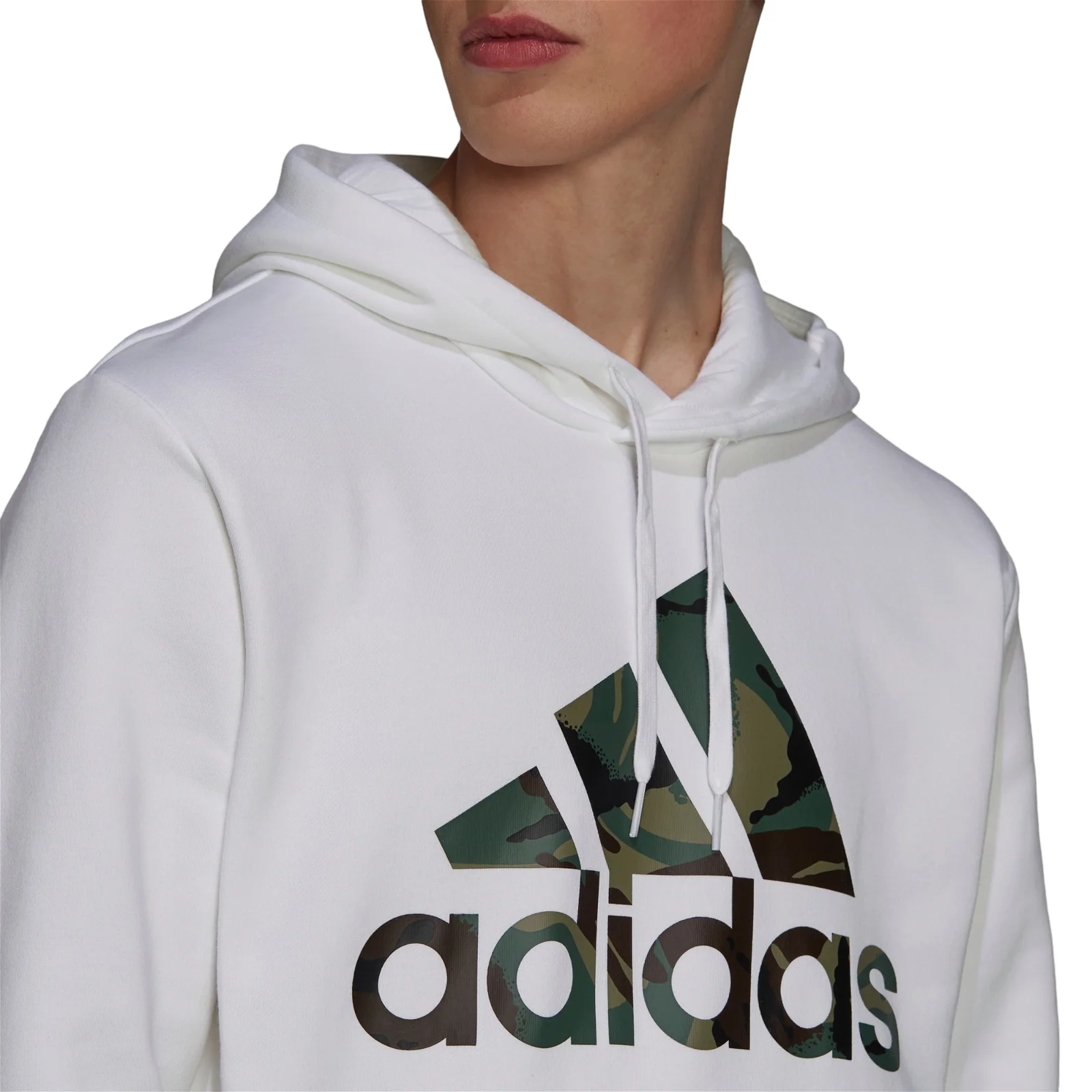 adidas Essentials Fleece Camo-Print Hoodie - White - Image 4