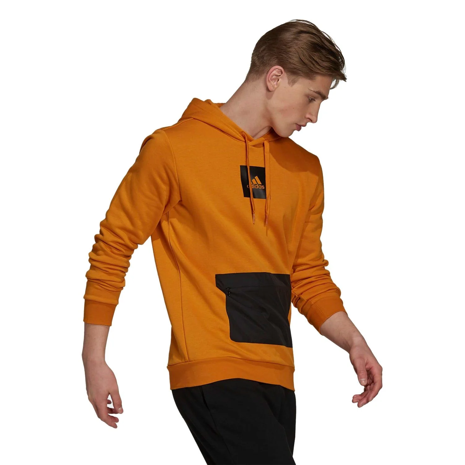 adidas Essentials Fleece Hoodie - Focus Orange / Black - Image 4