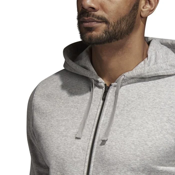 adidas Essentials Linear Fleece Hoodie - Grey - Image 3