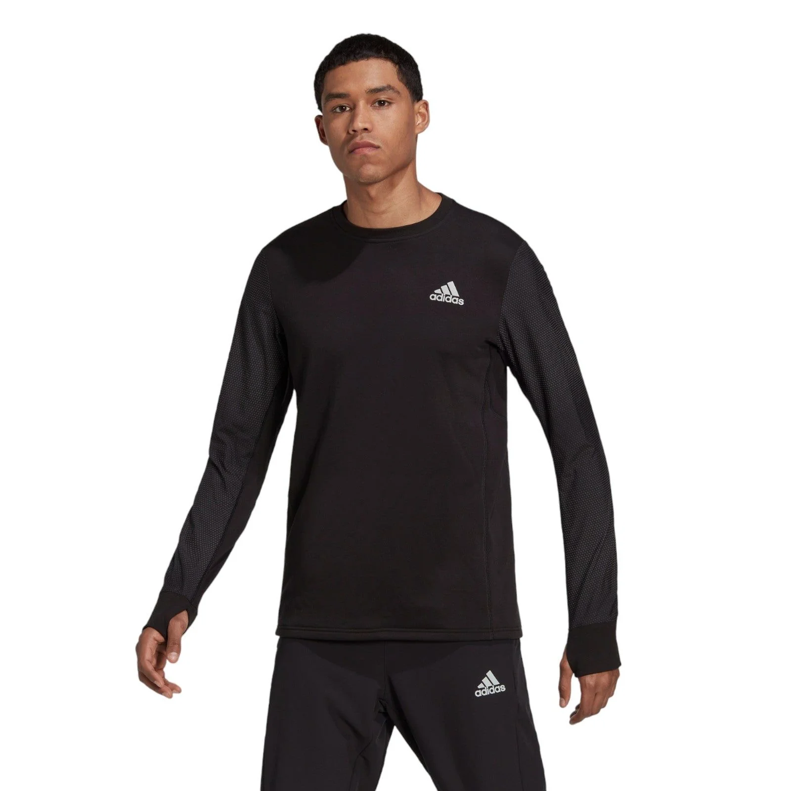 adidas Fast Reflective Crew Sweatshirt - Black