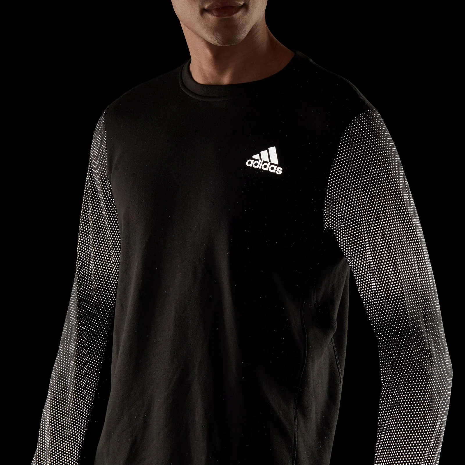 adidas Fast Reflective Crew Sweatshirt - Black - Image 6