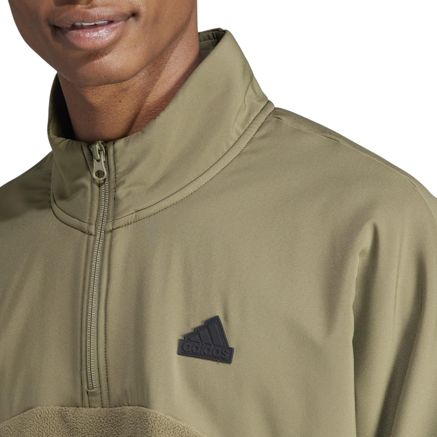 adidas Future Icons 3-Stripes Quarter Zip Fleece - Green - Image 8