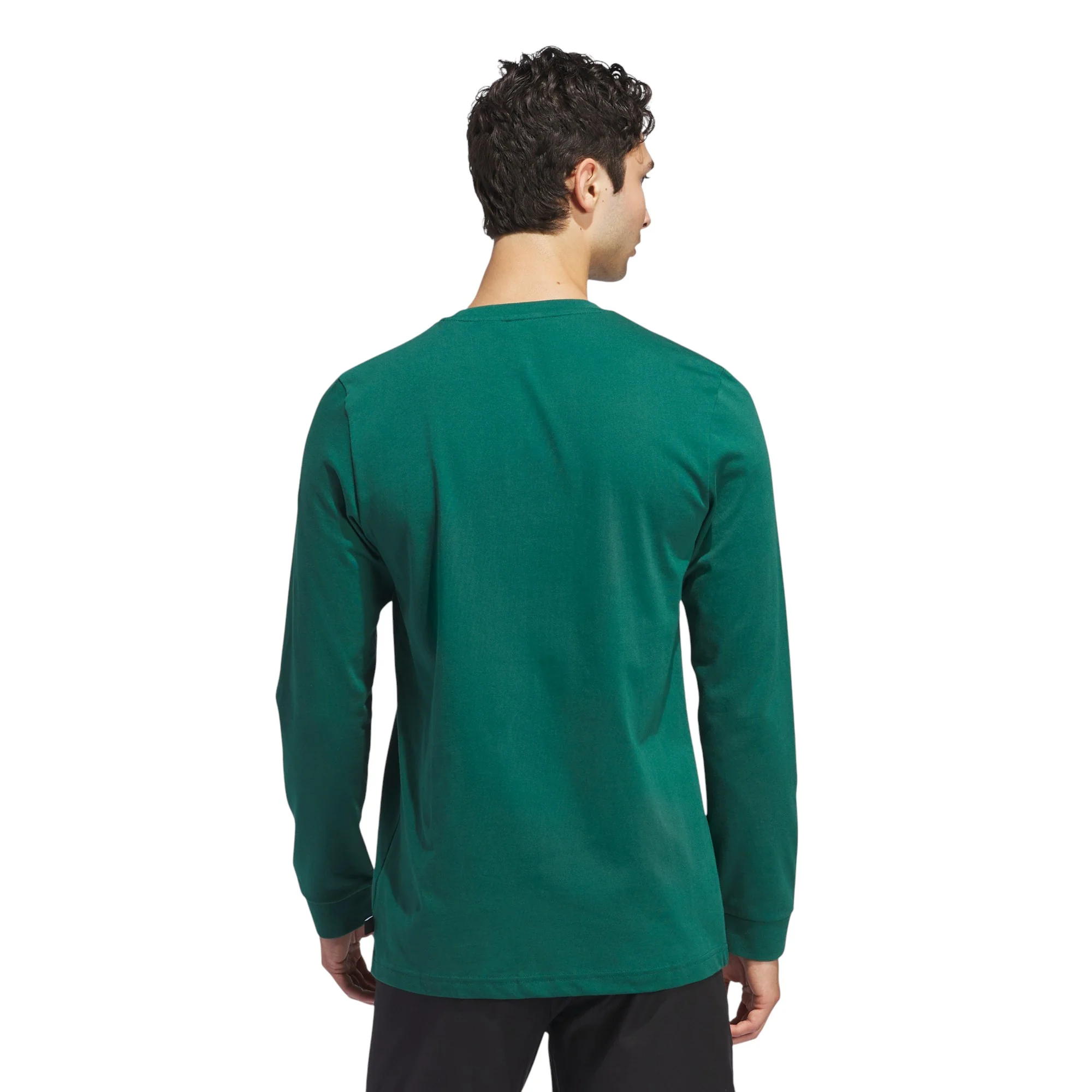 adidas Go-To Crest Graphic Long Sleeve Tee - Collegiate Green - Image 3