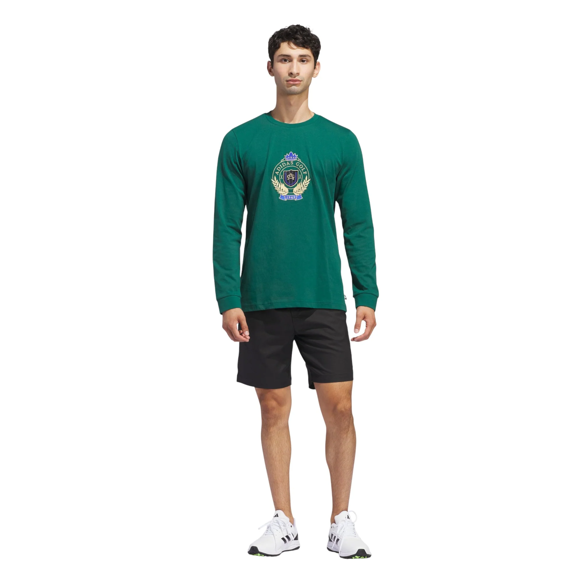 adidas Go-To Crest Graphic Long Sleeve Tee - Collegiate Green - Image 5