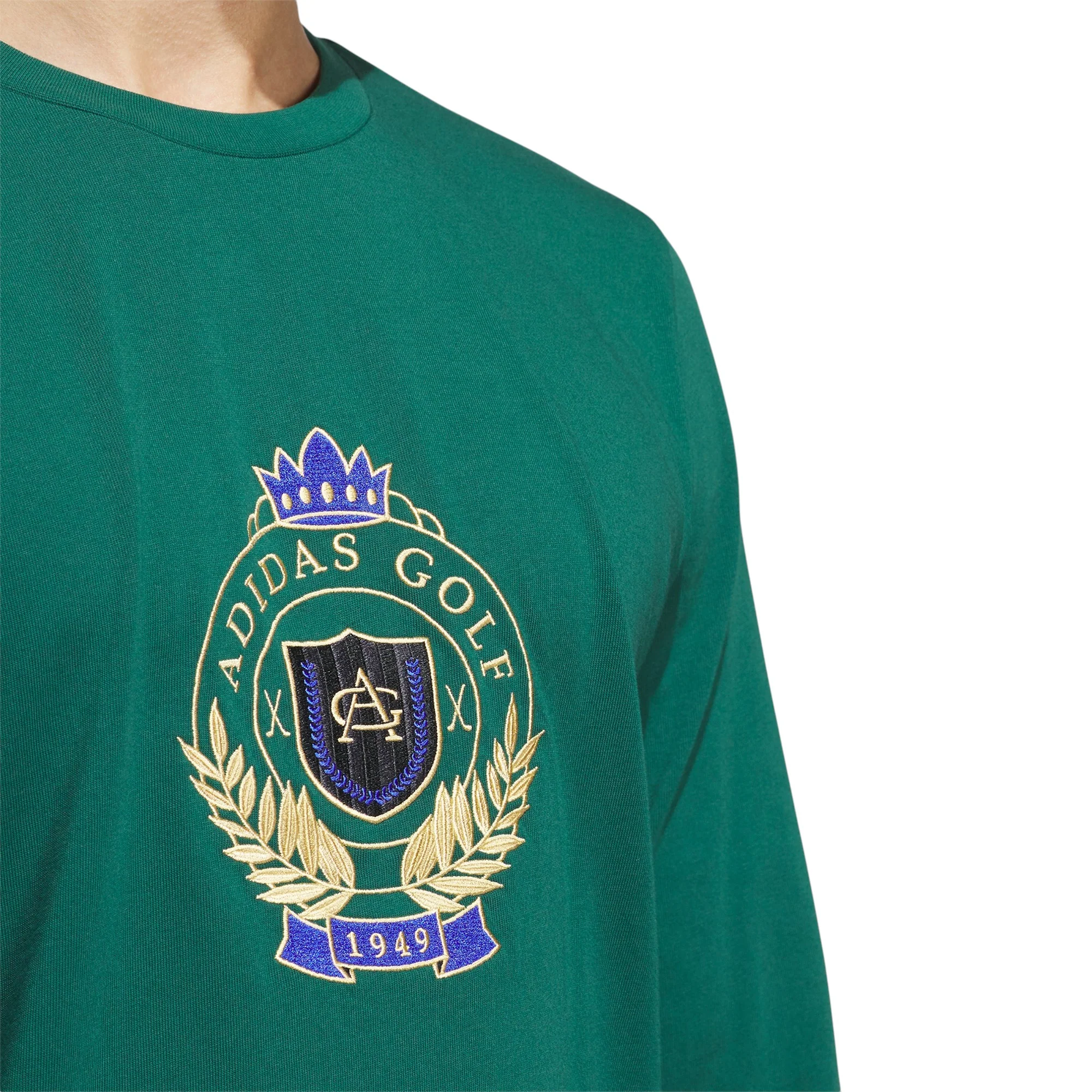adidas Go-To Crest Graphic Long Sleeve Tee - Collegiate Green - Image 6
