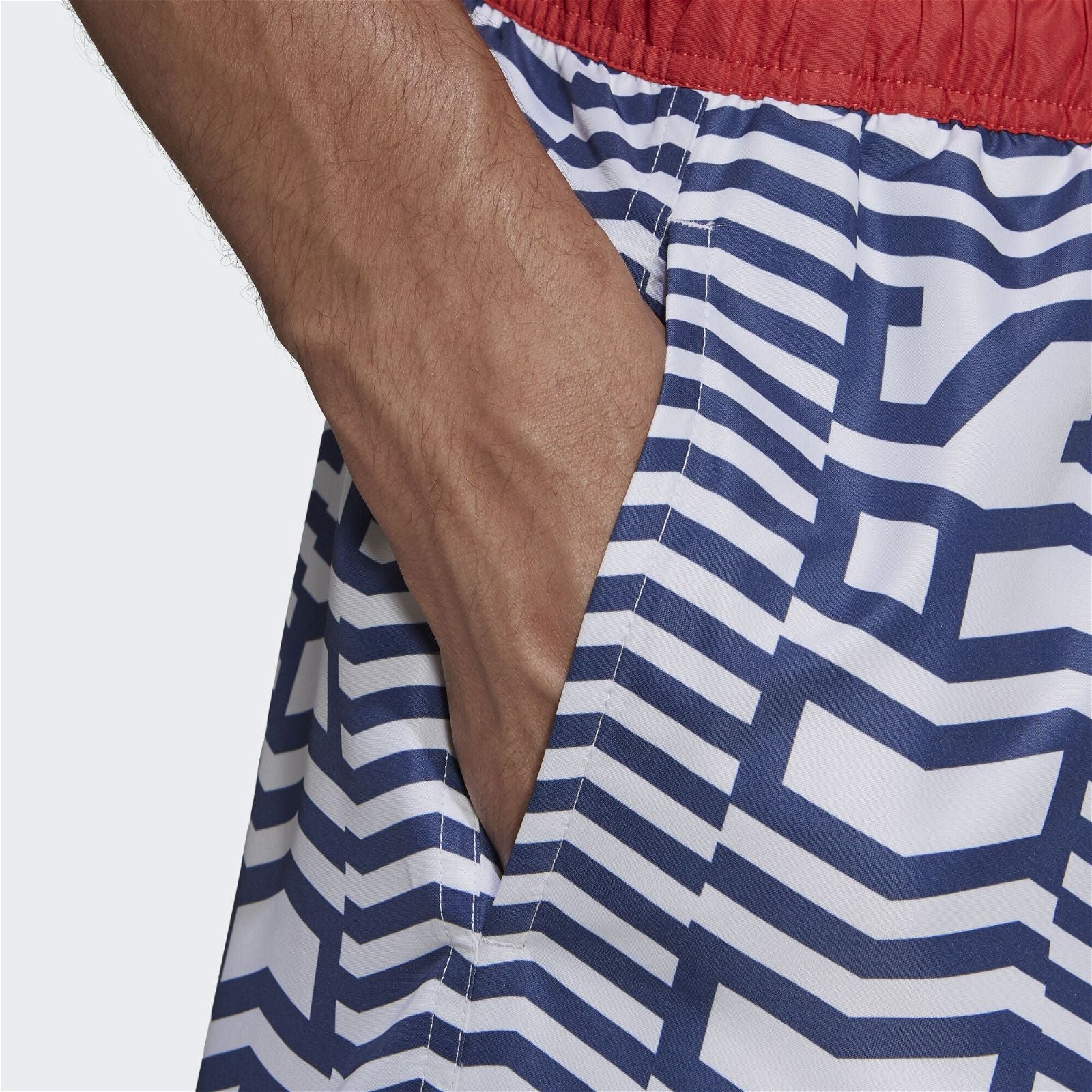 adidas Graphic CLX Swim Short - White/Blue - Image 5