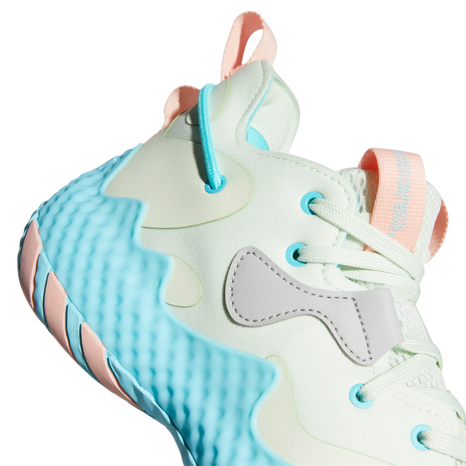 adidas Harden Vol. 6 Basketball Shoes - Gren Mist / Pulse Aqua - Image 6