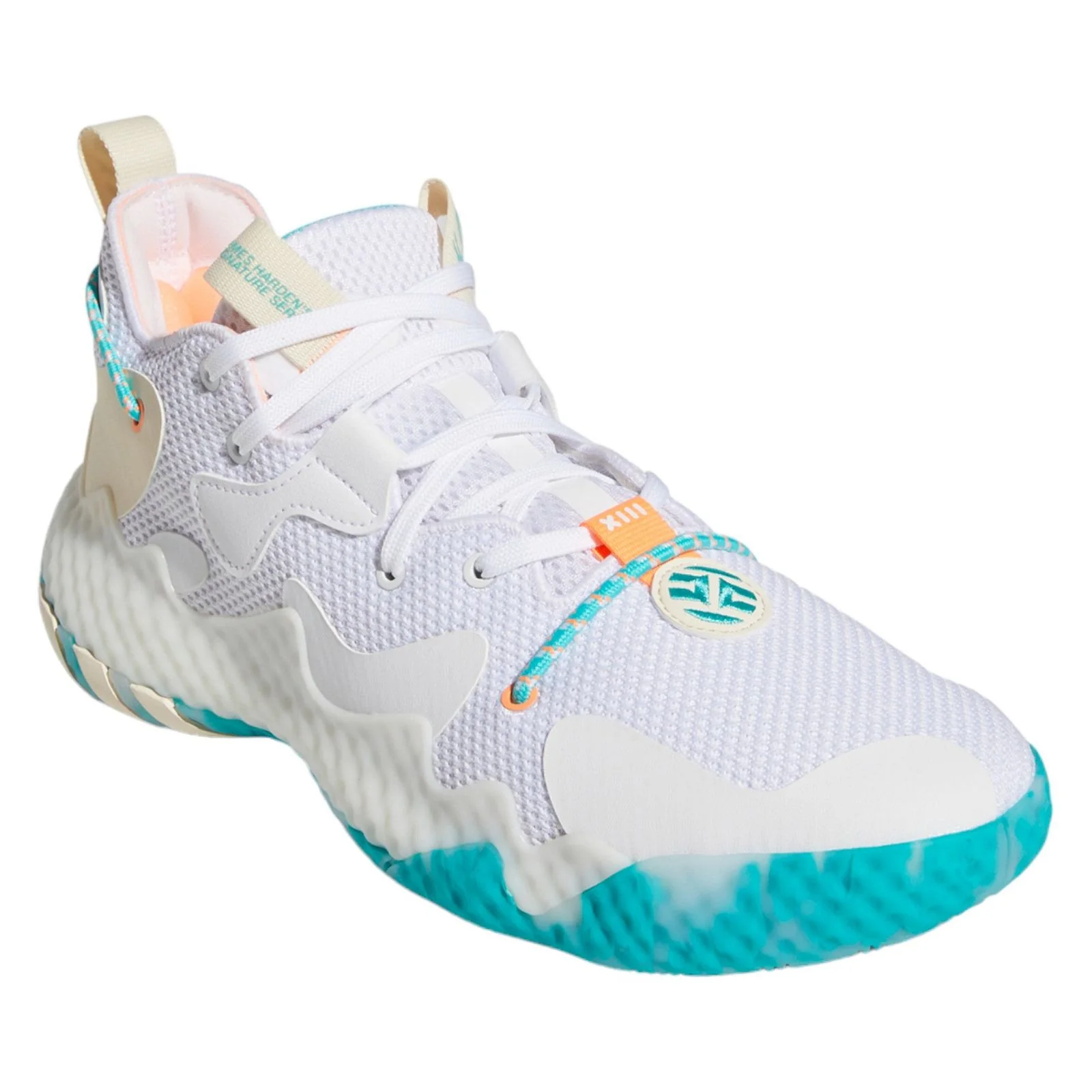adidas Harden Vol. 6 The Bahamas Basketball Shoes - White - Image 2