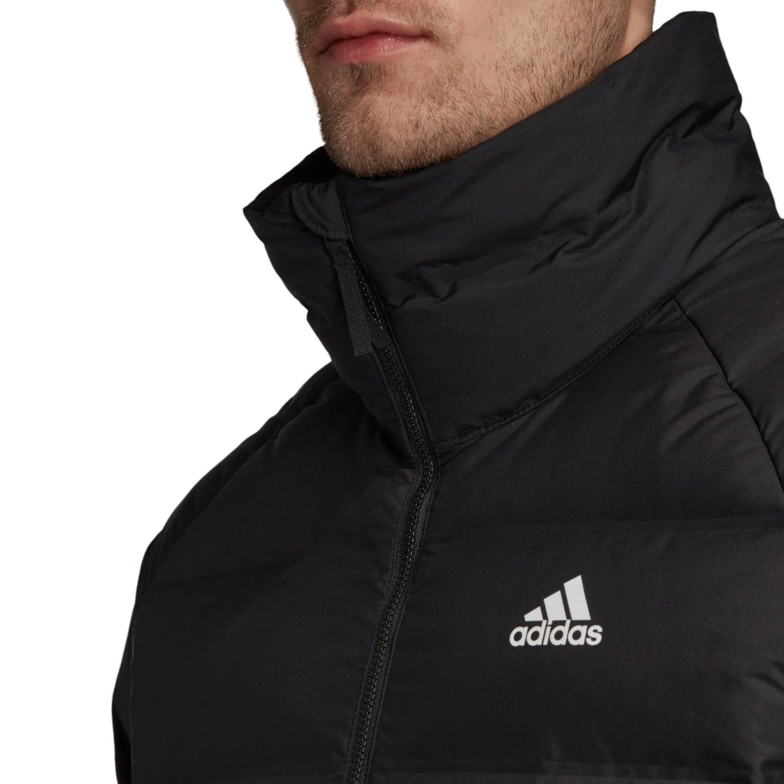 adidas Helionic Mid-Length Mens Down Jacket Winter Padded Coat - Black - Image 7