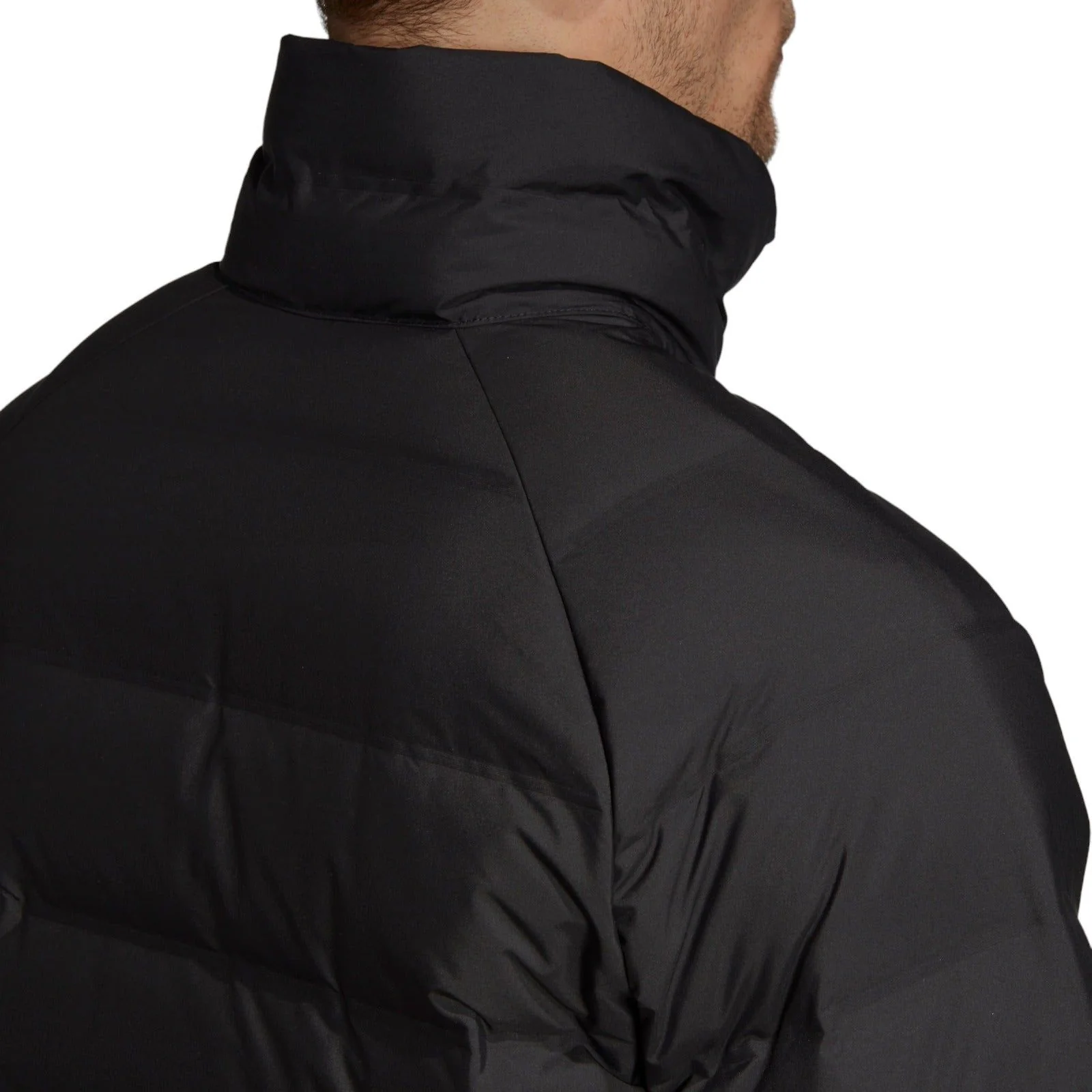 adidas Helionic Mid-Length Mens Down Jacket Winter Padded Coat - Black - Image 9