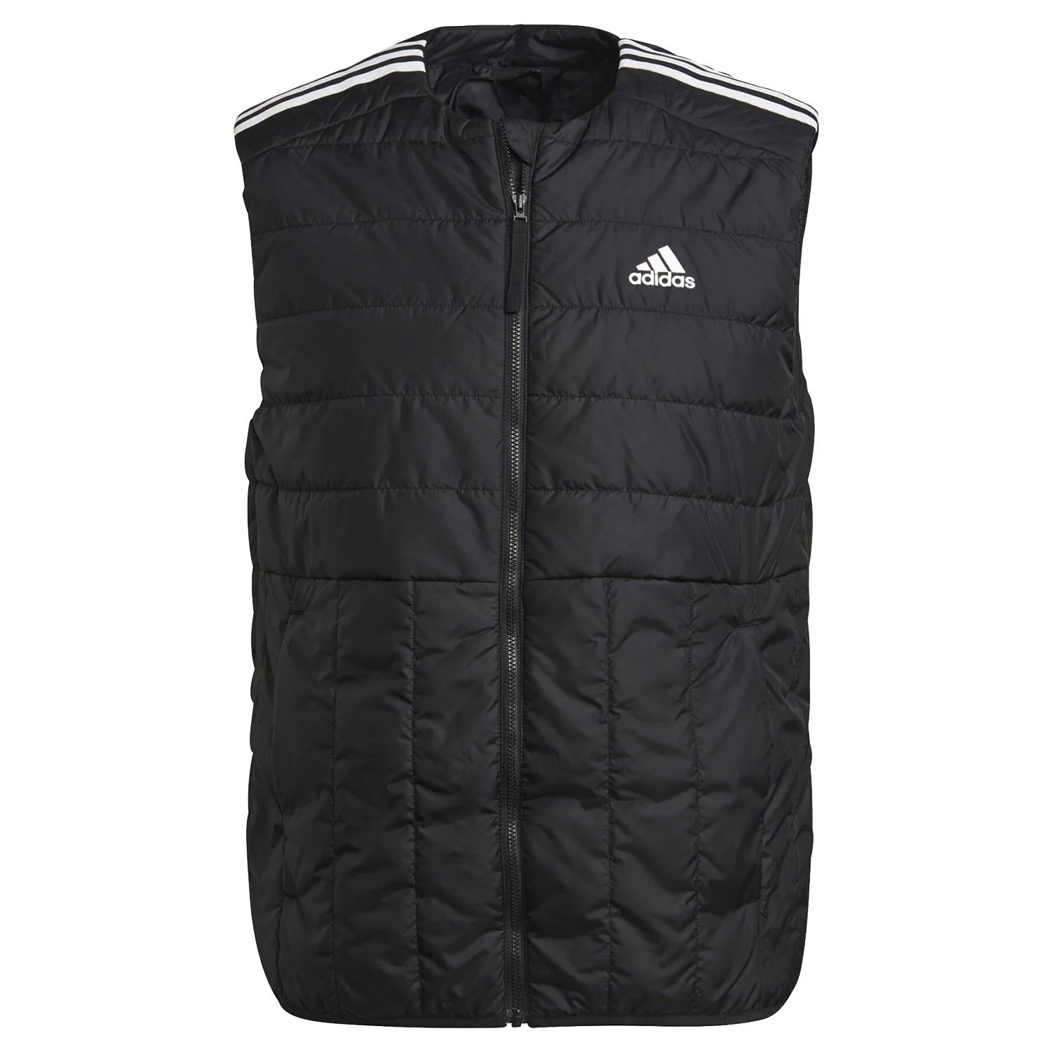 adidas Itavic 3 Stripe Puffer Gilet - Black