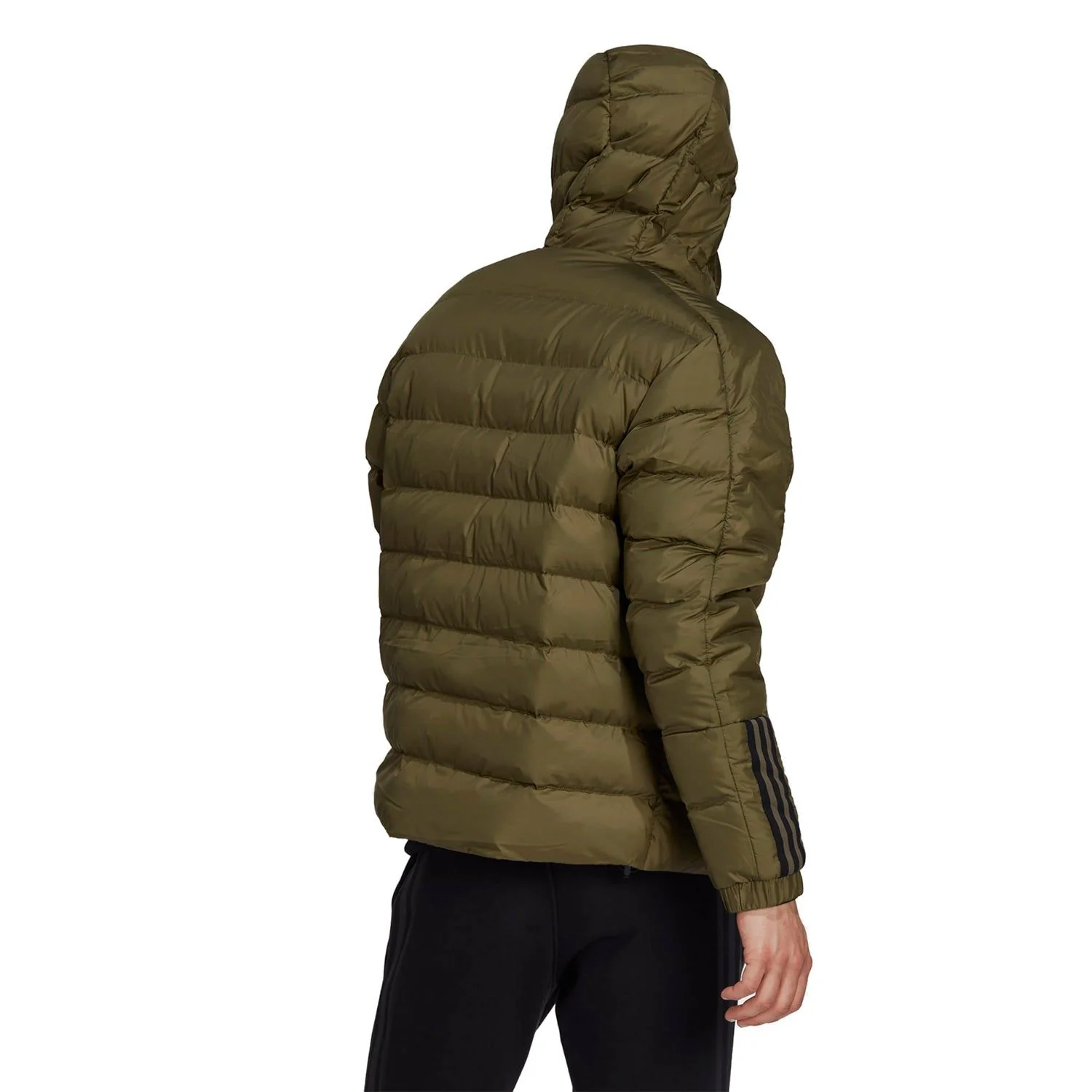 adidas Itavic 3-Stripes Midweight Hooded Jacket - Focus Olive - Image 4