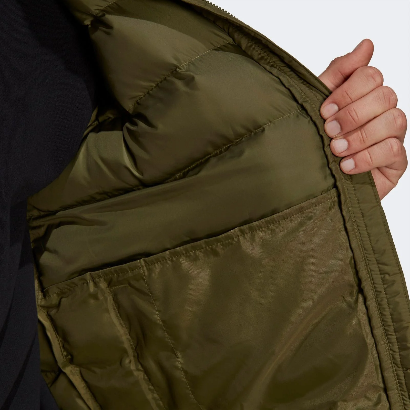 adidas Itavic 3-Stripes Midweight Hooded Jacket - Focus Olive - Image 7