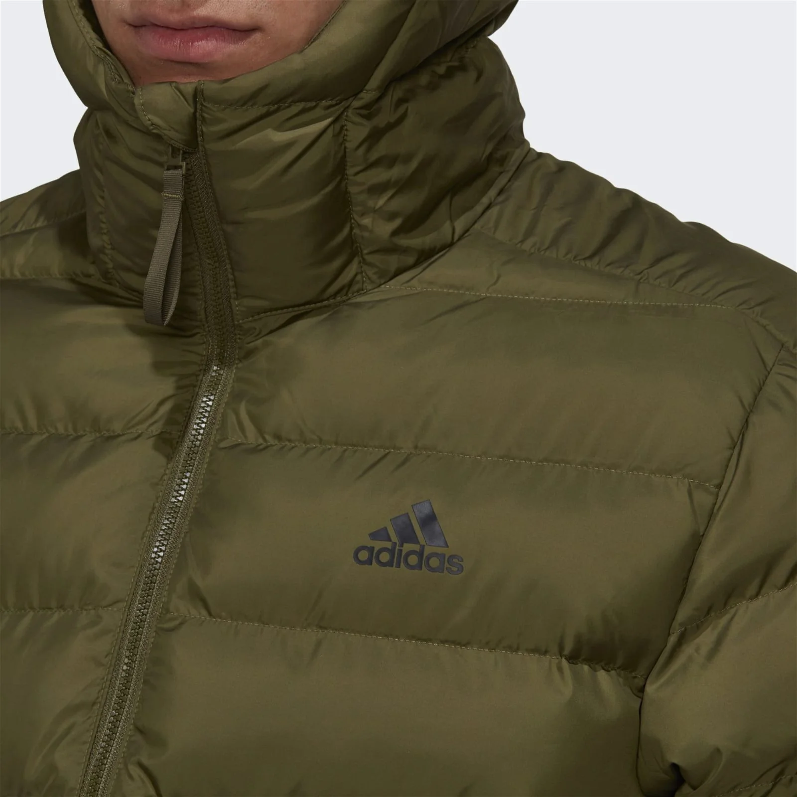 adidas Itavic 3-Stripes Midweight Hooded Jacket - Focus Olive - Image 8
