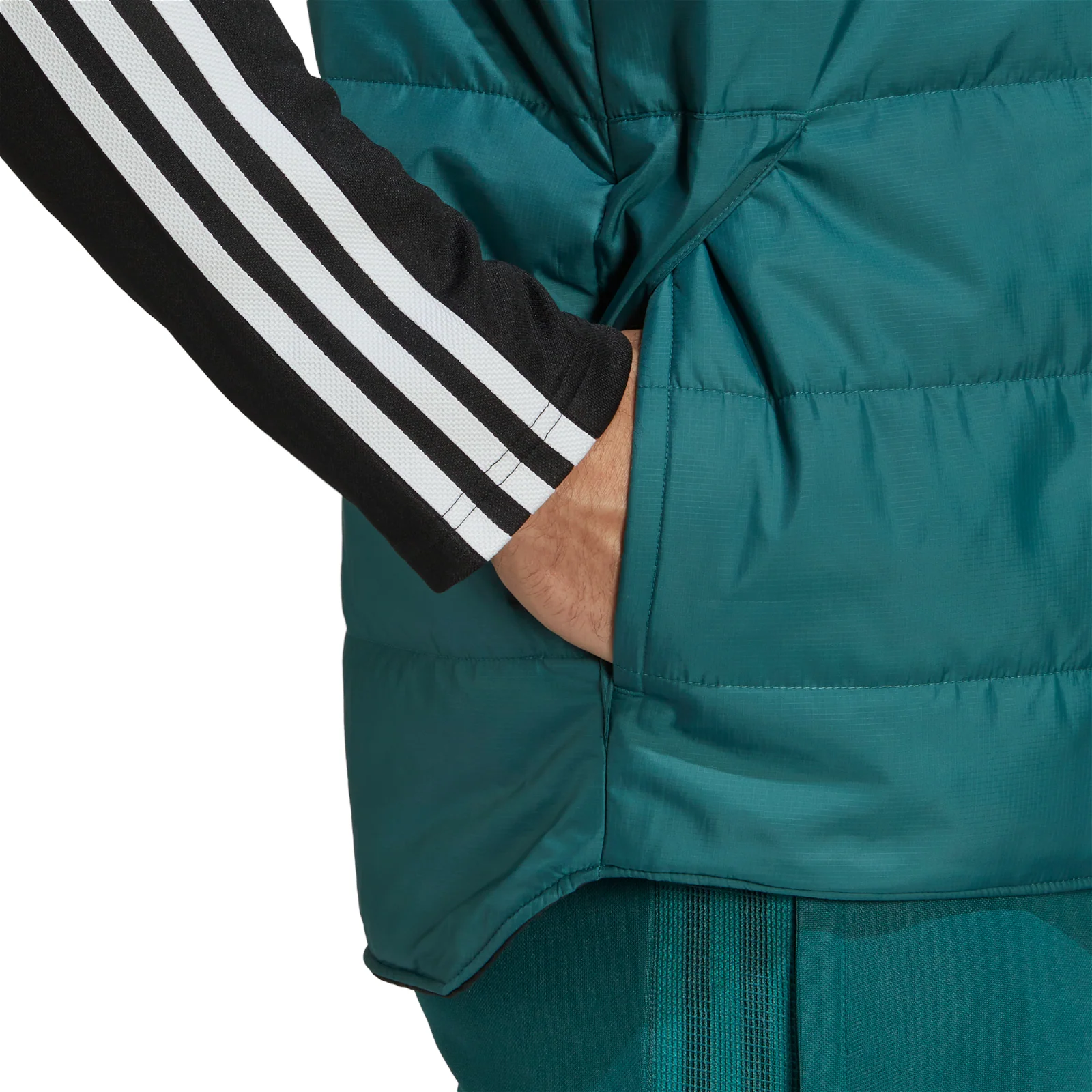 adidas Juventus Condivo 22 Reversible Padded Vest Gilet - Tech Green / Black - Image 8