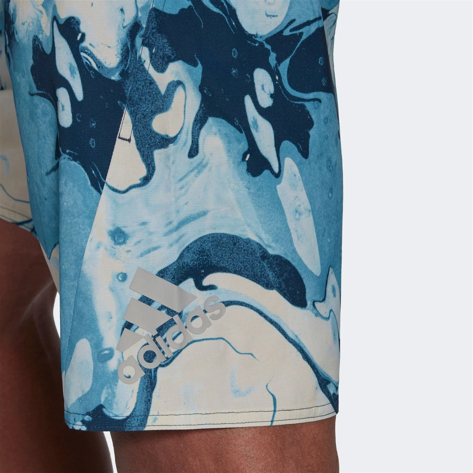 adidas Knee-Length Graphic Board Shorts - Hazy Blue / Crew Navy - Image 4