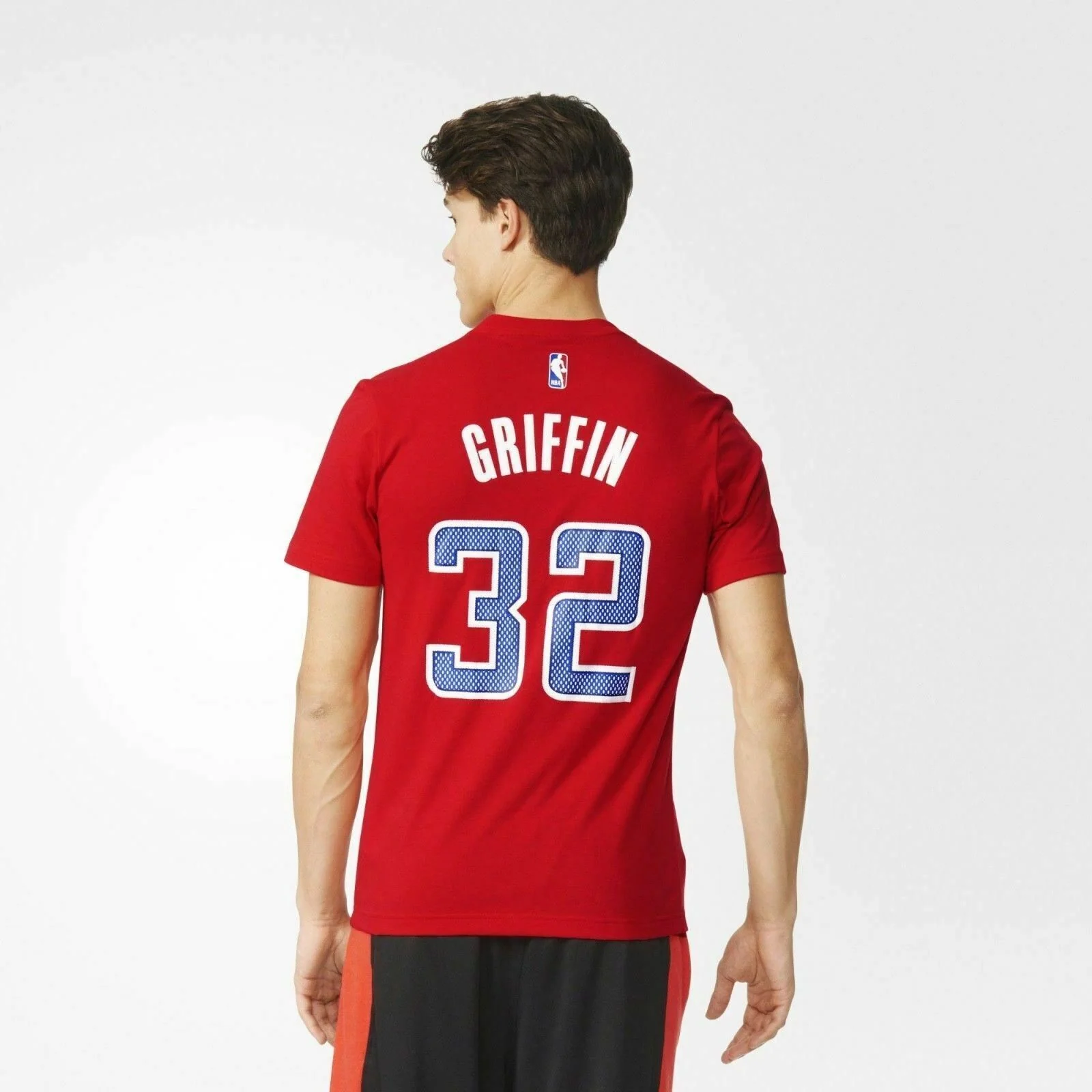 adidas LA Clippers Game Time T Shirt - Red - Image 3