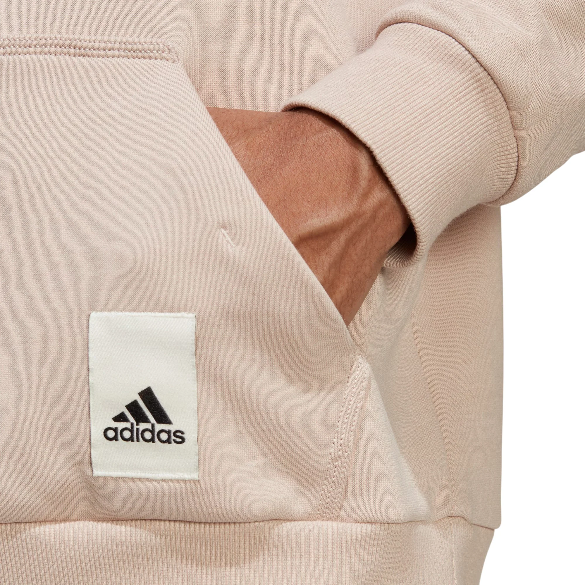 adidas Lounge Fleece Pullover Hoodie - Brown - Image 6